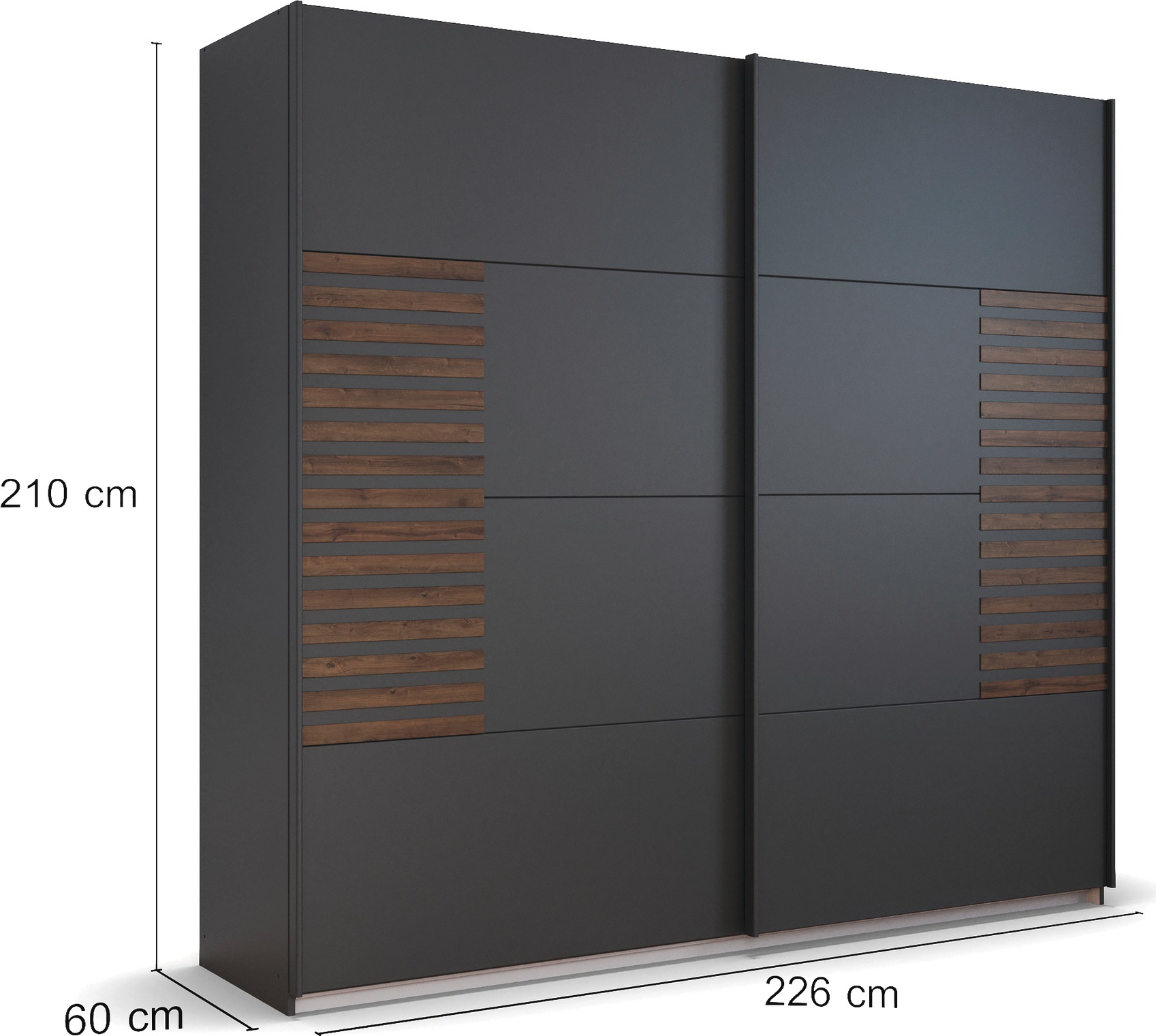 rauch Schwebetürenschrank »Kleiderschrank Schrank Garderobe Schlafzimmerschrank BAREA«, Front mit Auflage in moderner Lamellen-Optik MADE IN GERMANY