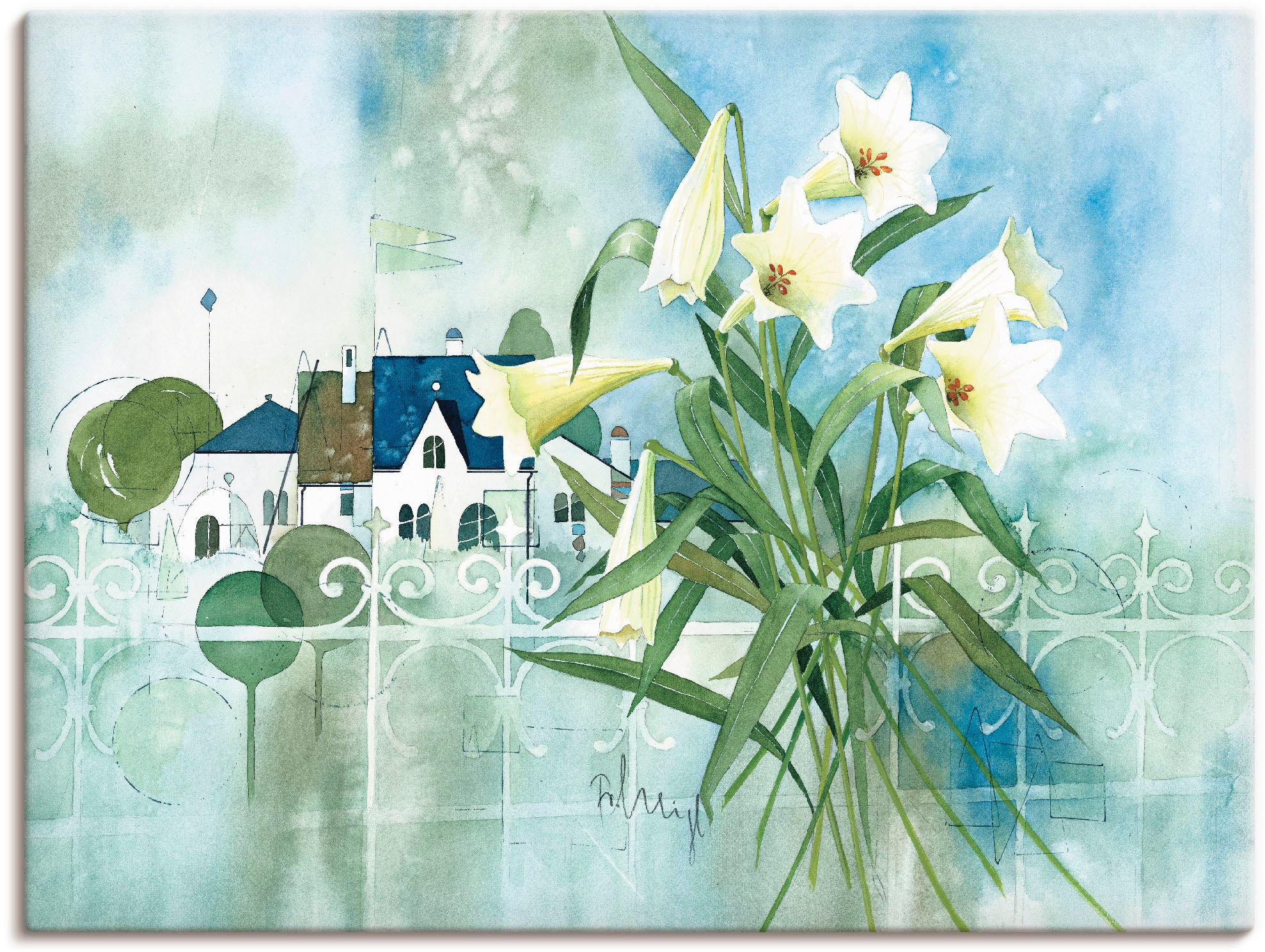Artland Wandbild BAUR I«, kaufen versch. oder Wandaufkleber (1 | Poster Größen »Traum von in als Leinwandbild, St.), Süden Blumen