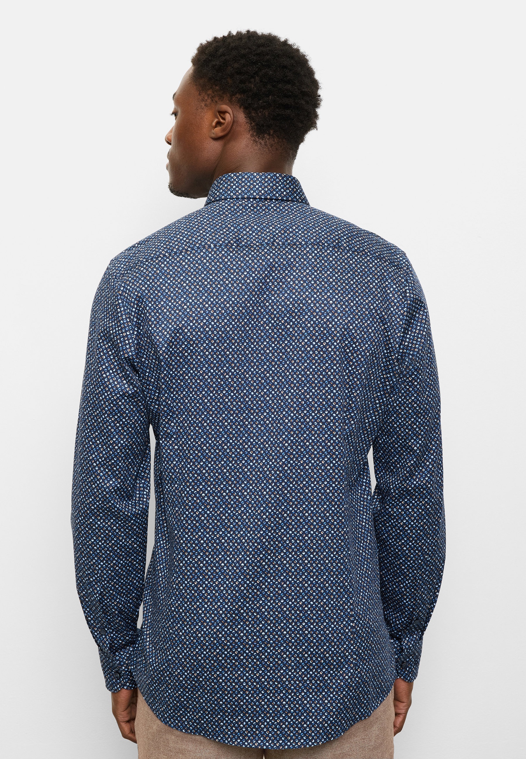 OLYMP Level Five Long Sleeve Shirt Navy 40 3