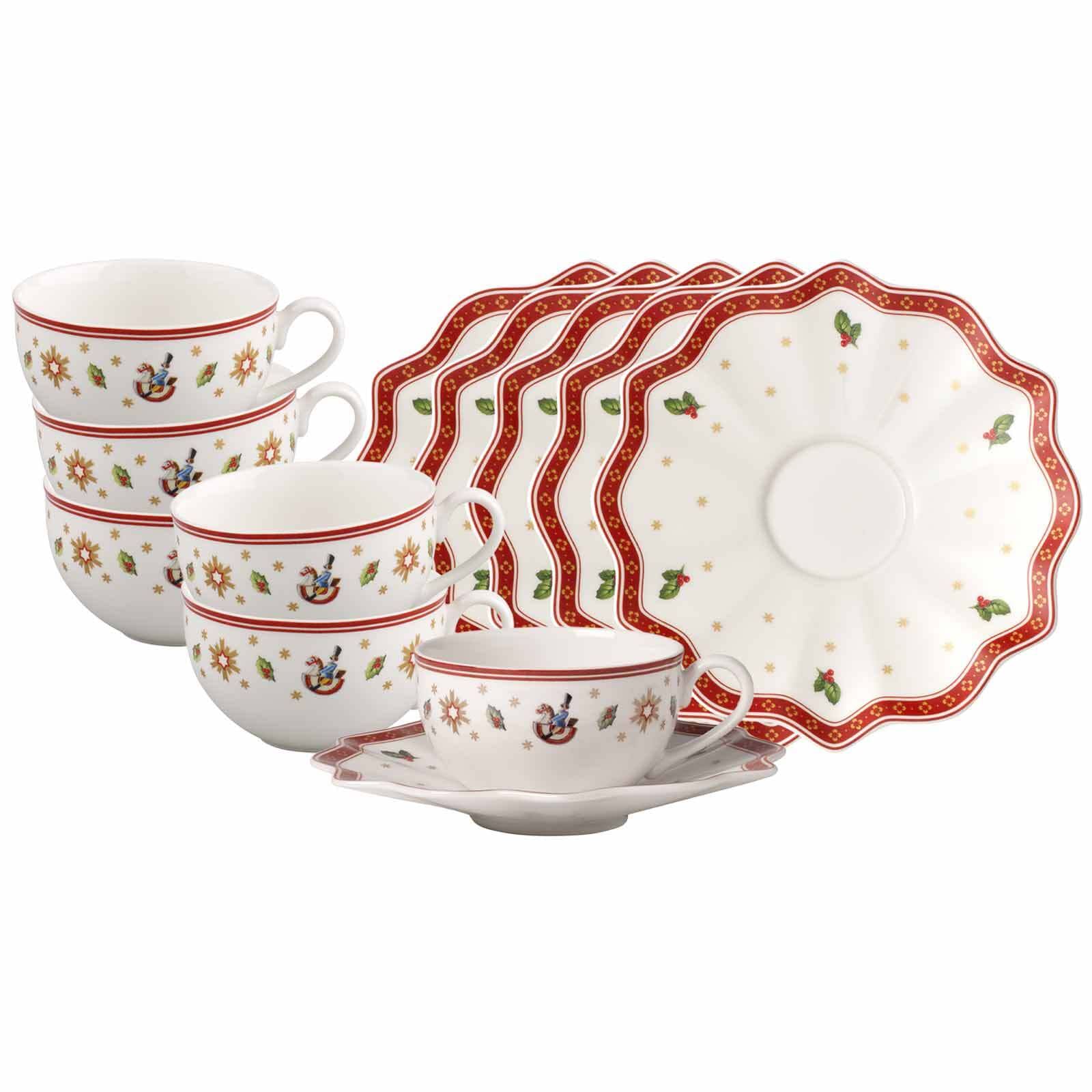 Villeroy & Boch Tasse "Kaffeetassen mit Untertassen Toys Delight 170 ml 6er Set bunt" Handwäsche wird empfohlen, Mikrowellengeeignet