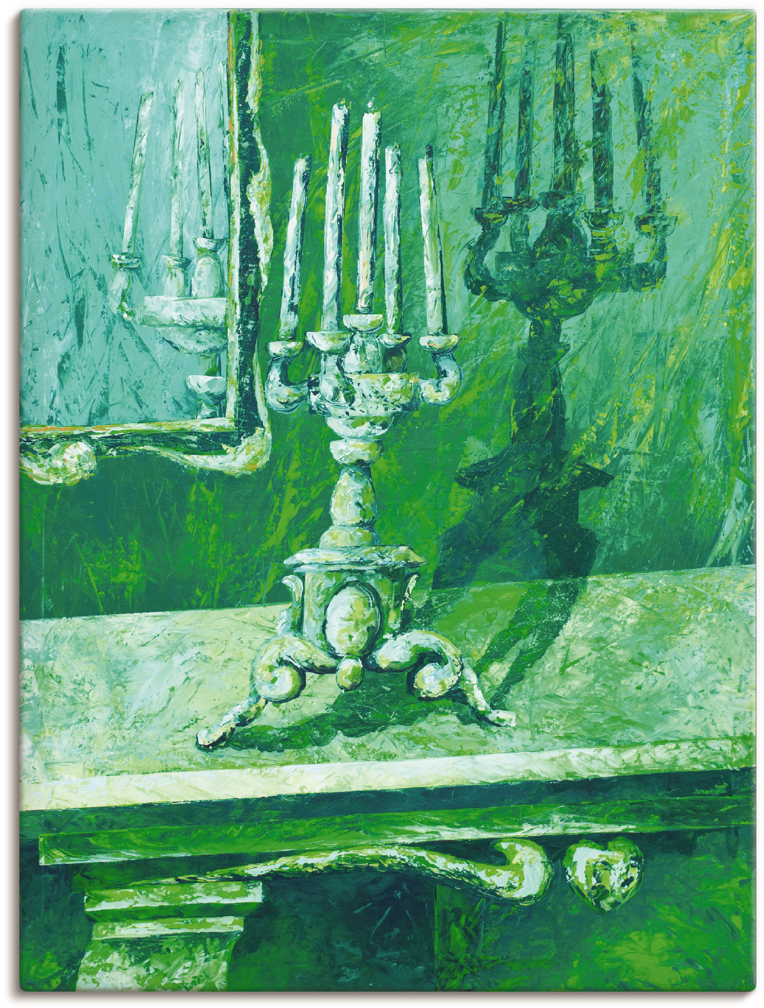 Artland Leinwandbild "Barocker Leuchter" Innenarchitektur 1 Stk. tlg. auf Holzrahmen gespannt