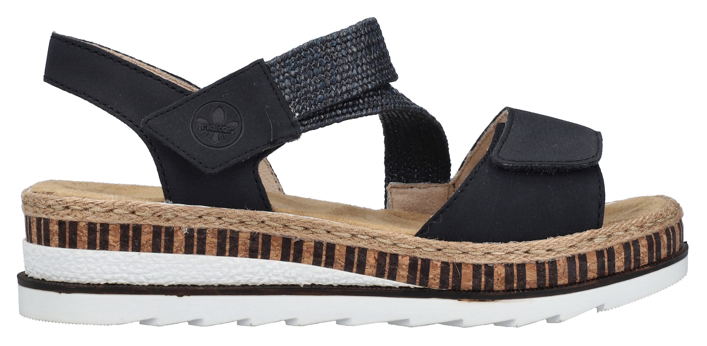 Rieker Keilsandalette, Riemchensandale, Sommerschuh, Urlaubschuh mit Klettriemchen