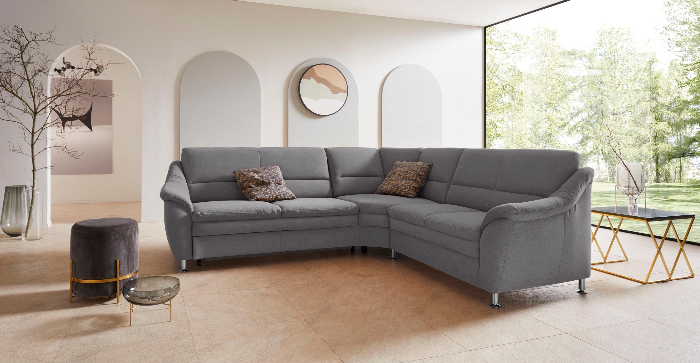 Places of Style Ecksofa Cardoso L-Form, mit Trapezecke für mehr Sitzkomfort günstig online kaufen