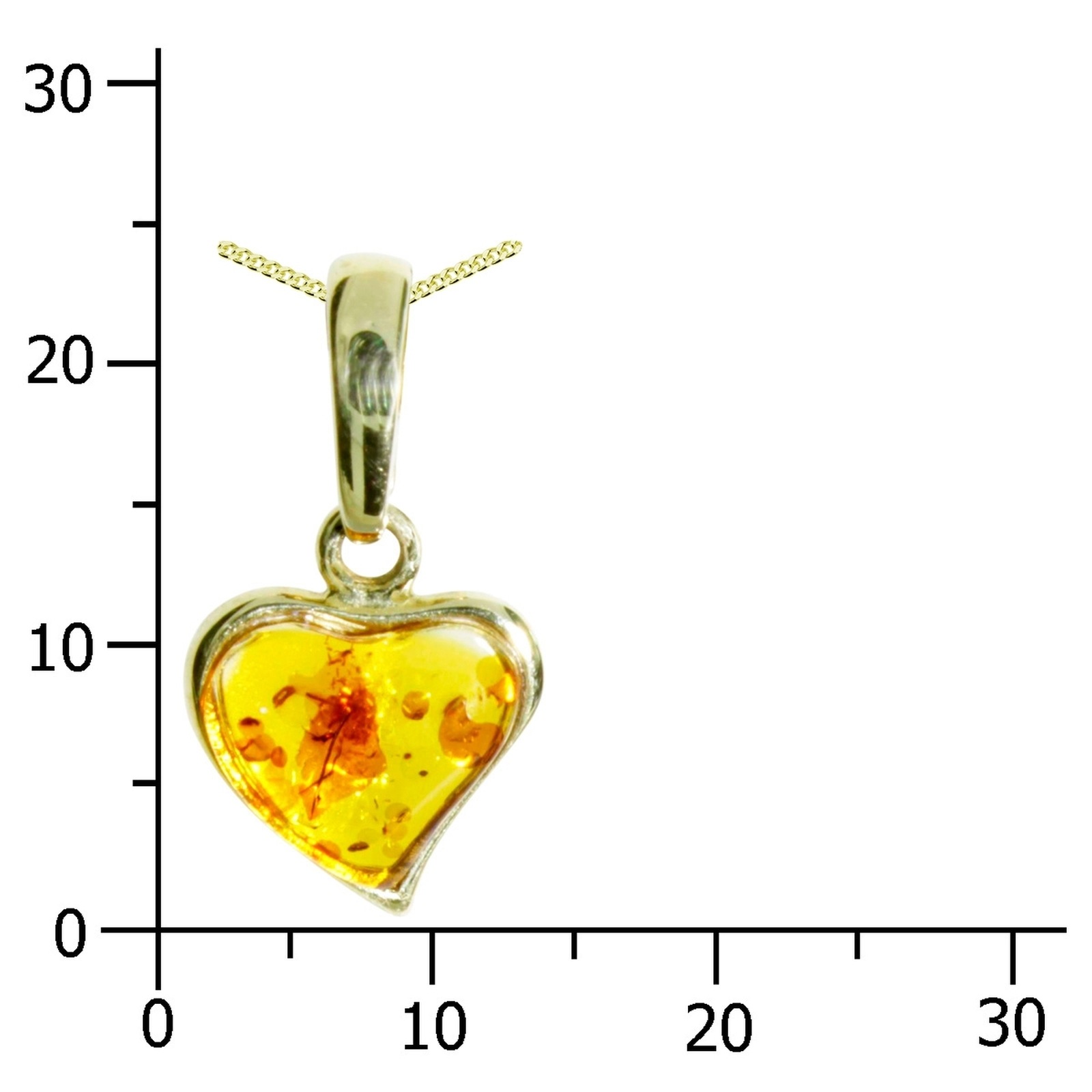 Kette mit Anhänger OSTSEE-SCHMUCK "Ostsee-Schmuck Kette mit Anhänger Herz Kette mit Anhänger Herz" Gr. 45, gold, Halsketten, Damen, 45cm, Silber 925 (Sterlingsilber), L: 42 2