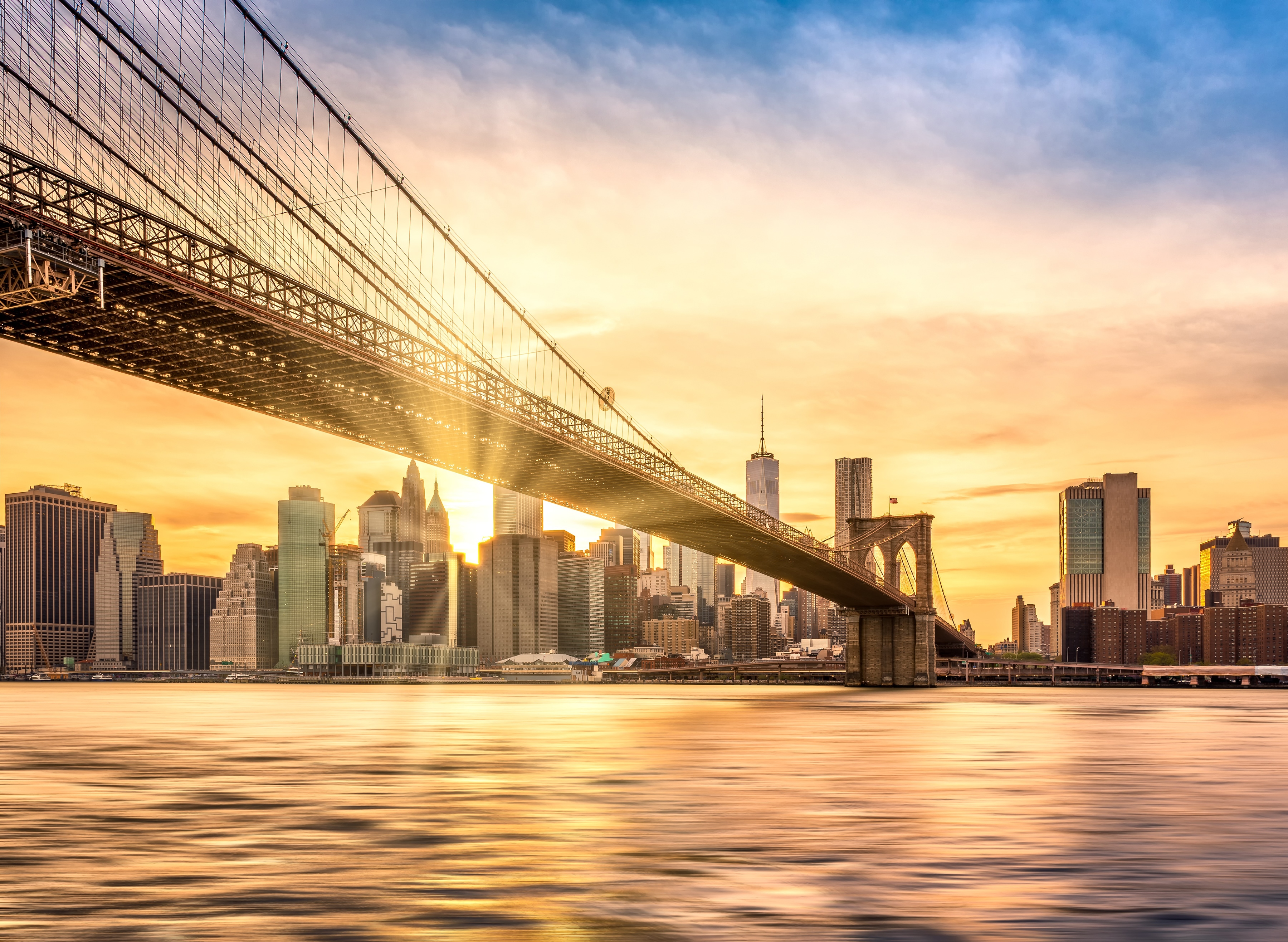 Papermoon Fototapete "Brooklyn Bridge Sunset" glatt