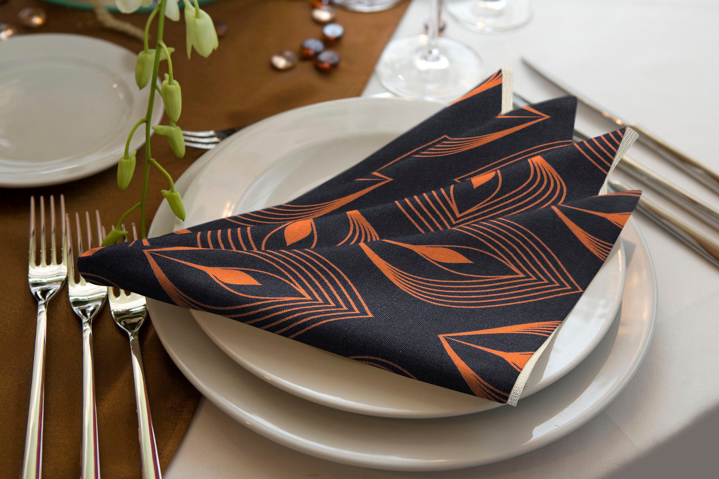 Adam Stoffserviette "Feathers" GOTS organic,zertifiziert durch CERES 0242Made in Germany