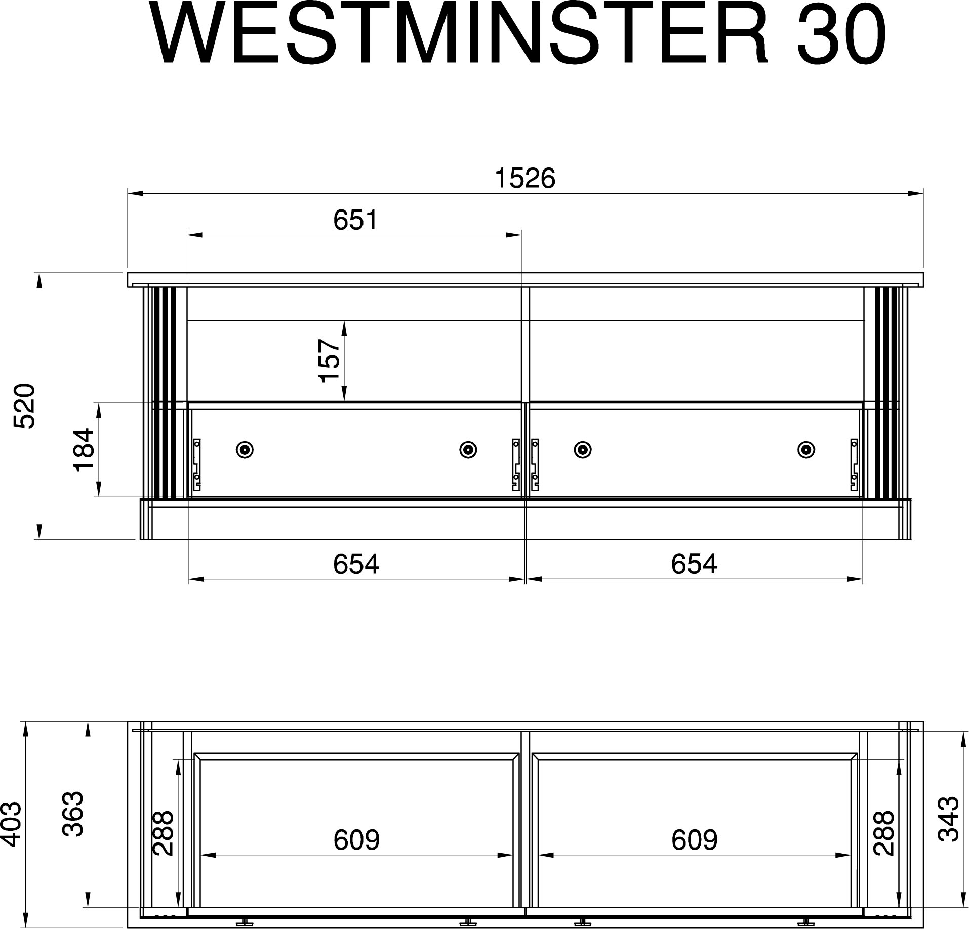 Home affaire Lowboard »Westminster«, Fernsehtisch in romantischem Landhausstil
