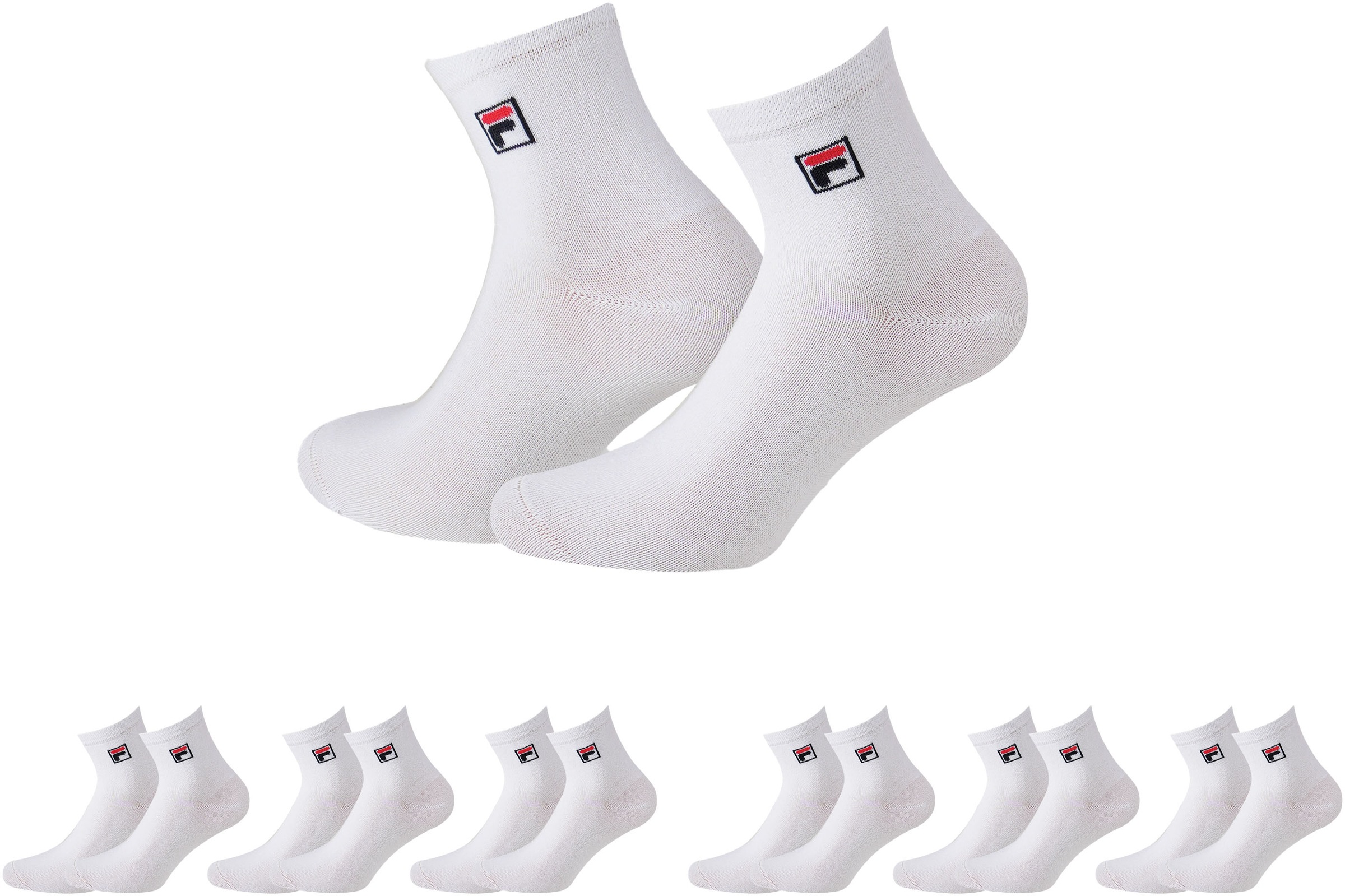 Fila Kurzsocken "UNISEX QUARTER PLAIN SOCKS" 6er Pack, 6 Stk. tlg. mit Logo günstig online kaufen