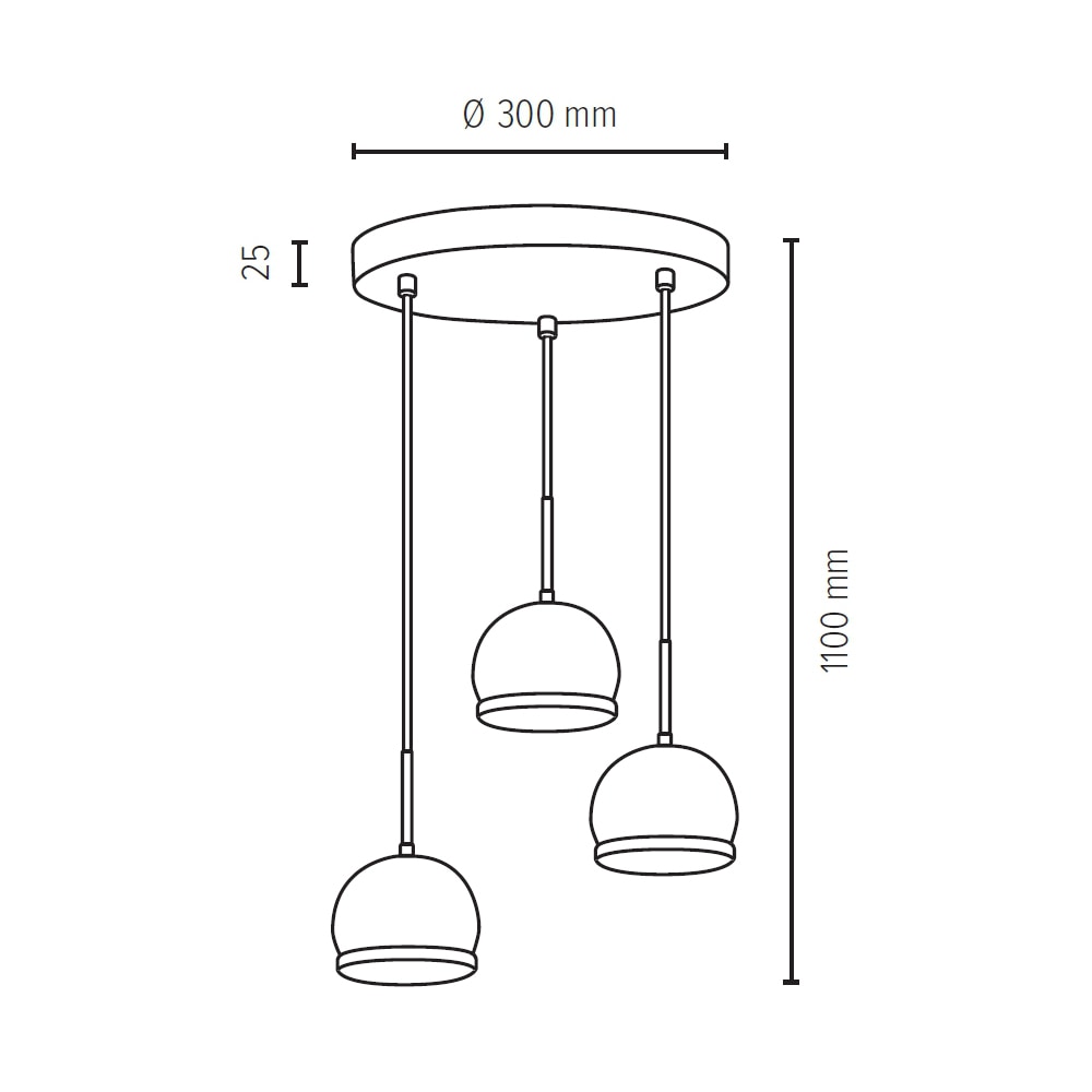 SPOT Light Pendelleuchte »BALL WOOD«, 3 flammig-flammig, Hängeleuchte, Inklusive LED-Leuchtmittel, Eichenholz, Kabel kürzbar