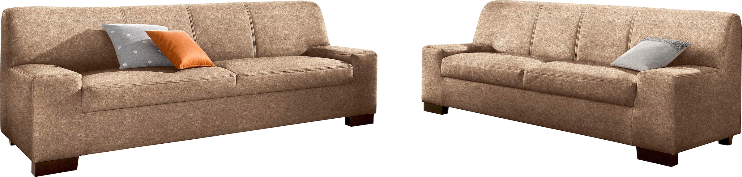 DOMO collection Polstergarnitur "Norma kubisch und zeitlos" Set, 2 Stk. tlg günstig online kaufen