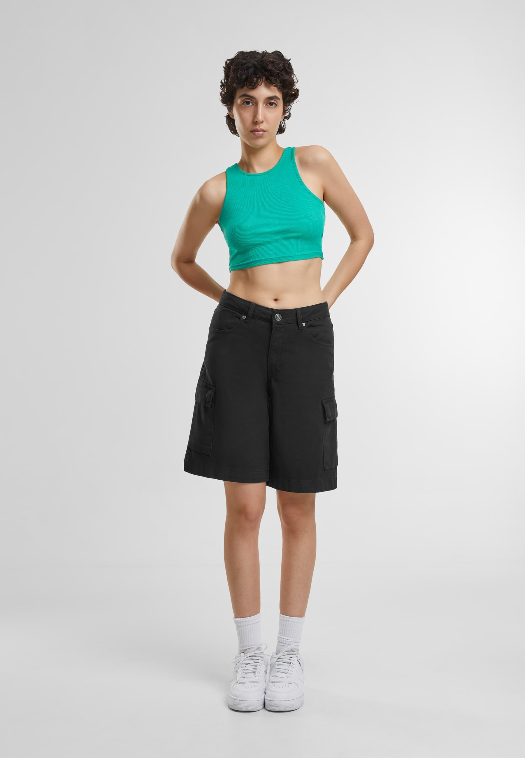 URBAN CLASSICS Muskelshirt »Urban Classics Damen Ladies Cropped Rib Top«, (1 tlg.)
