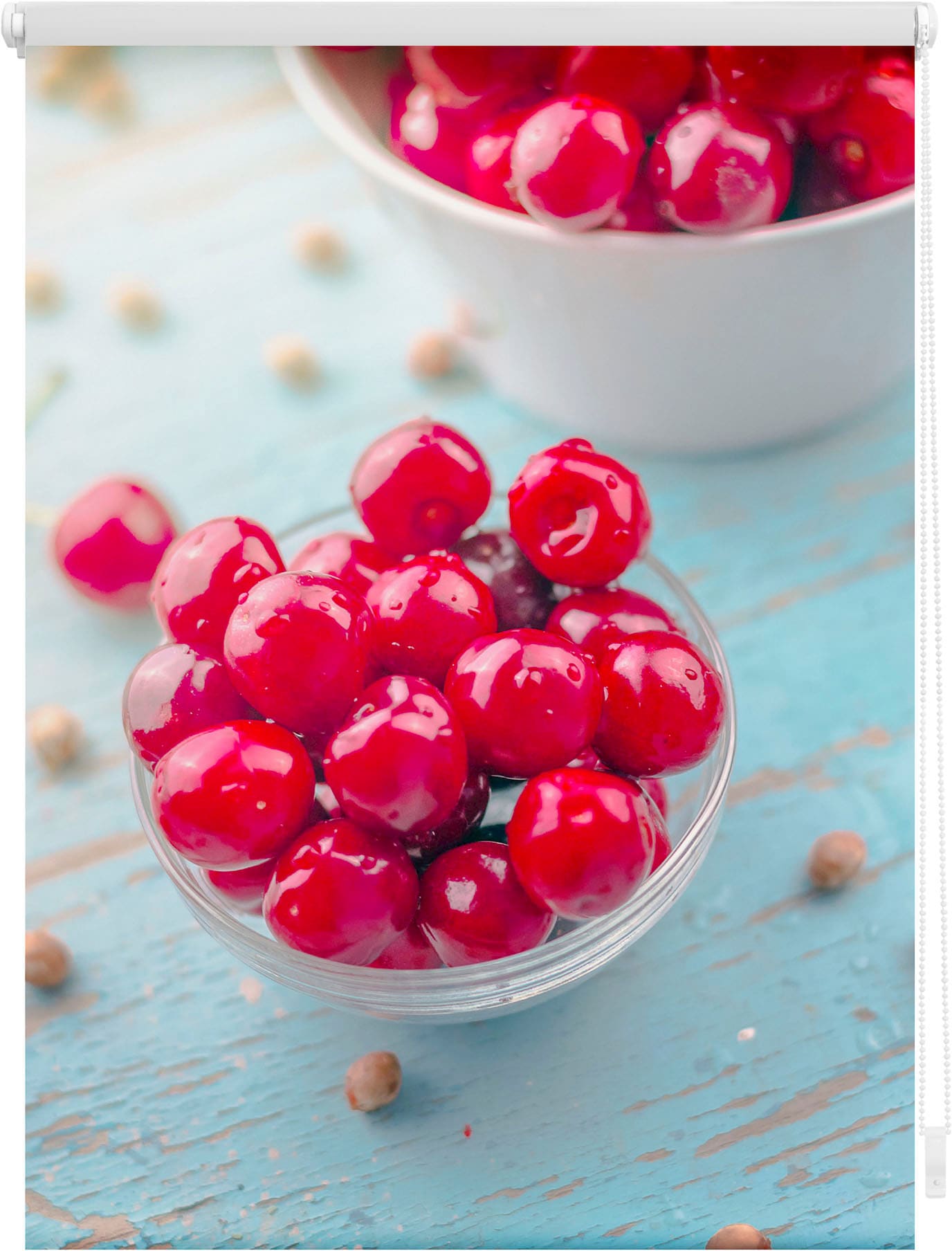 LICHTBLICK ORIGINAL Seitenzugrollo »Rollo Klemmfix, ohne Bohren, Verdunkelung, Kirschen - Rot« verdunkelnd Verdunkelung | energiesparend freihängend