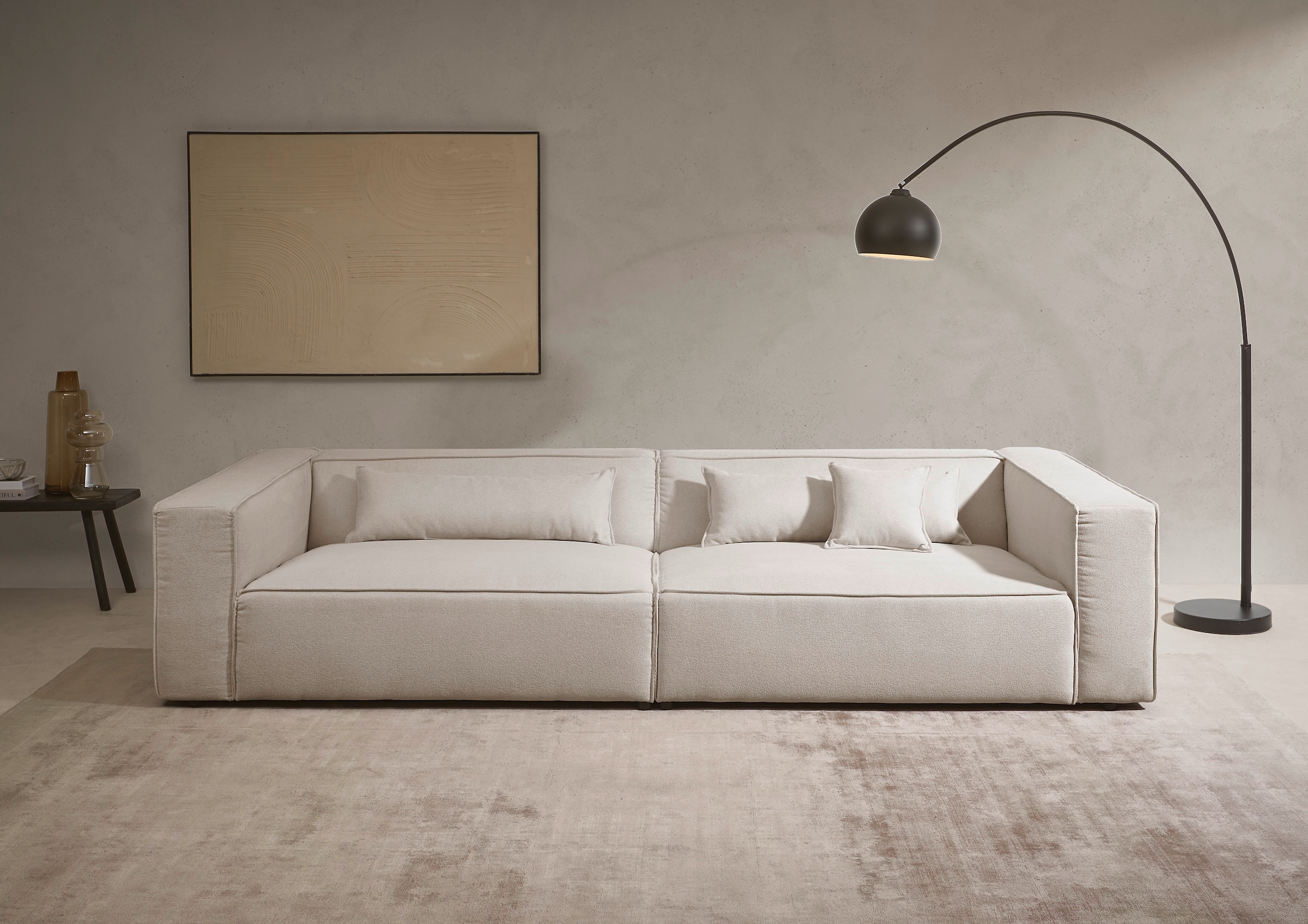 LeGer Home by Lena Gercke 3-Sitzer "PIARA XXL, Sofa mit Kedernaht in Cord, günstig online kaufen