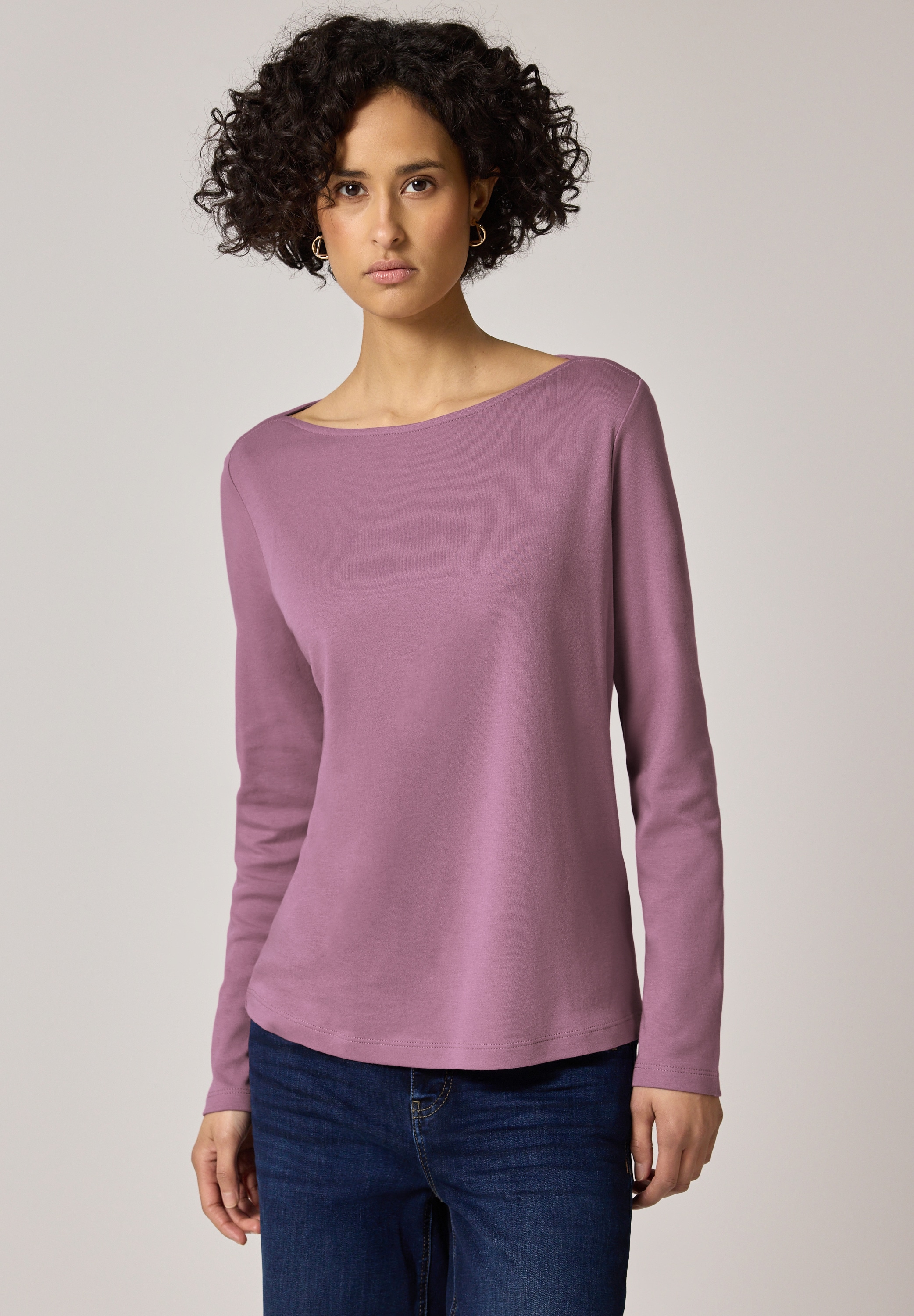 STREET ONE Langarmshirt mit U-Boot-Ausschnitt günstig online kaufen