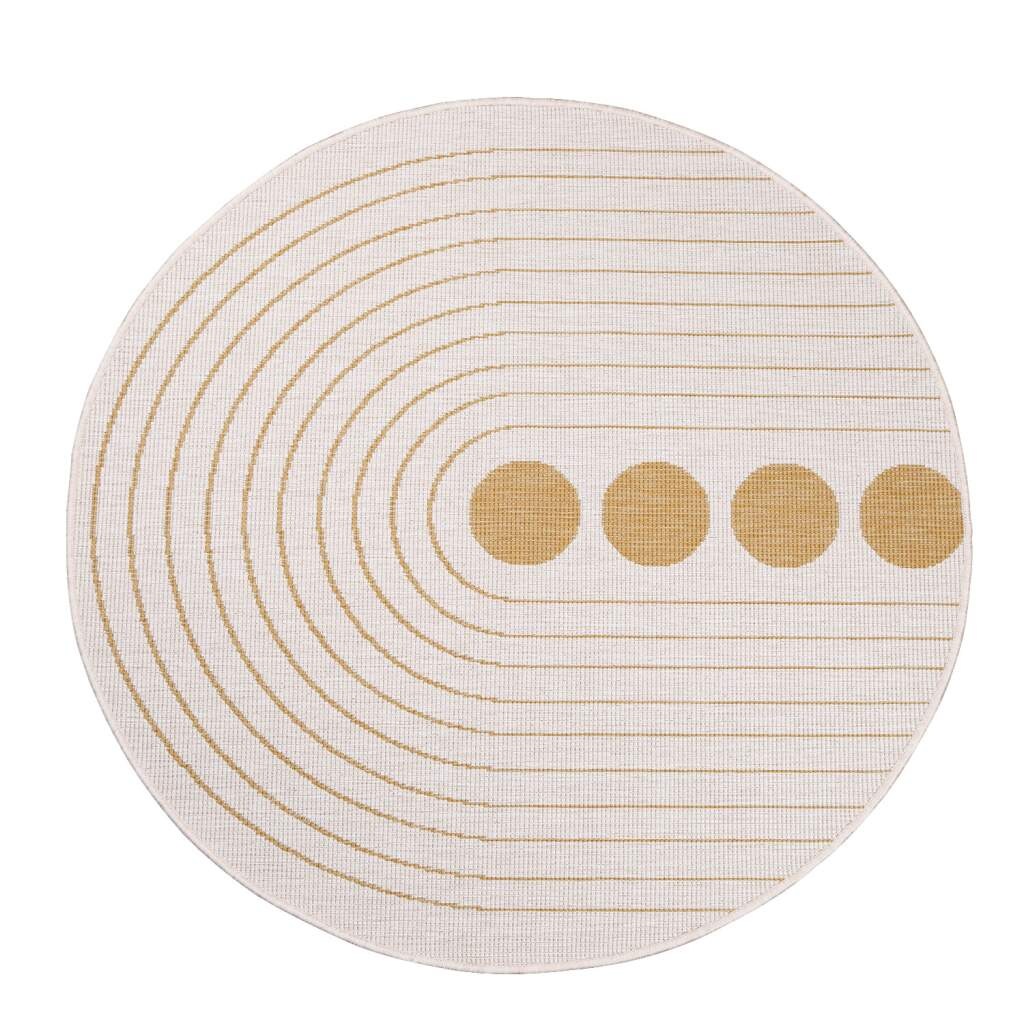 Carpet City Outdoorteppich »DUO RUG 5739«, rund, 5 mm Höhe, Wendeteppich Wetterfest In- & Outdoor, Balkon, Terrasse, Wohnzimmer