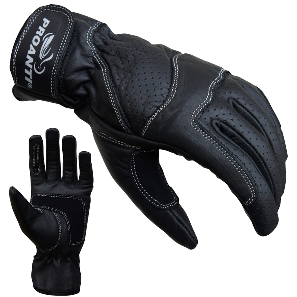 PROANTI Motorradhandschuhe, Damen Leder Handschuhe