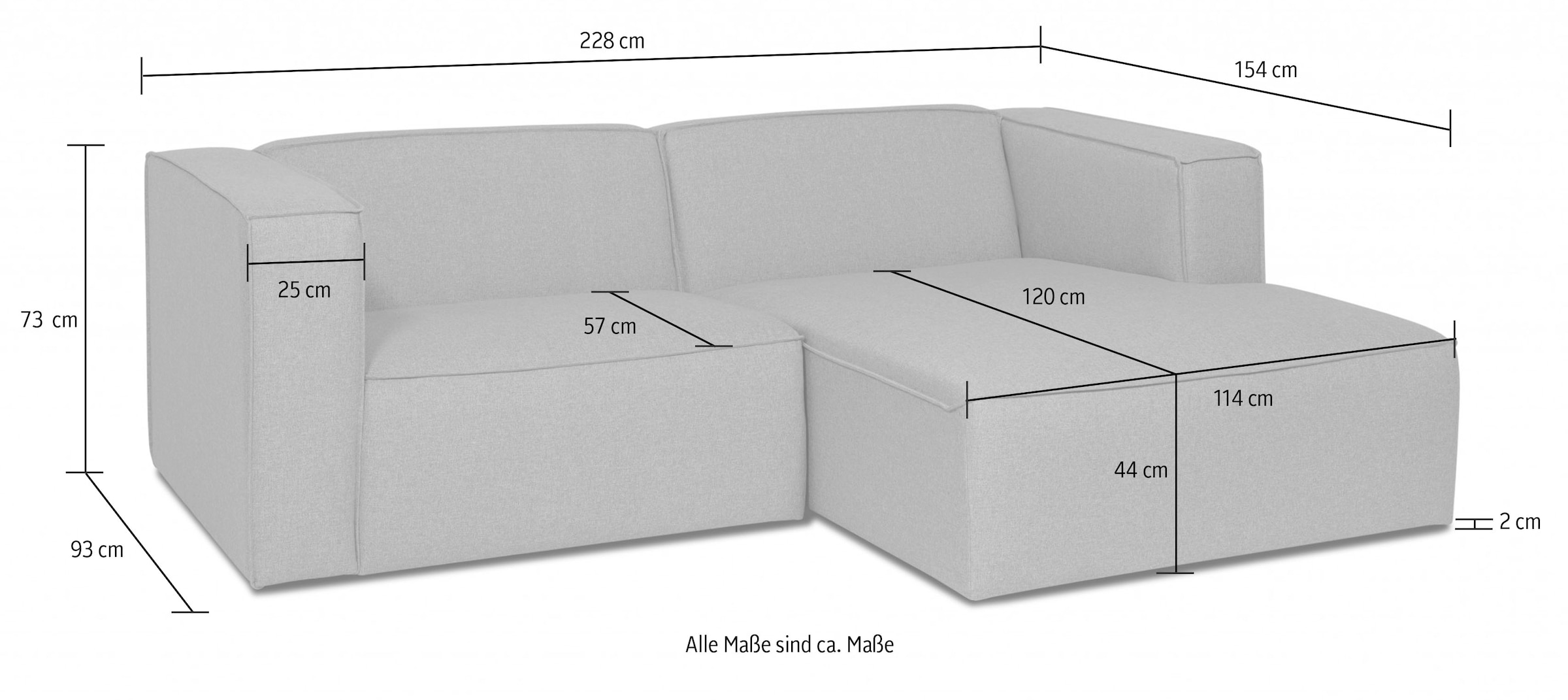 andas Ecksofa »Dalby, L-Form,«, extra tiefe Sitzfläche, mit Kedernaht, angenehmer Sitzkomfort