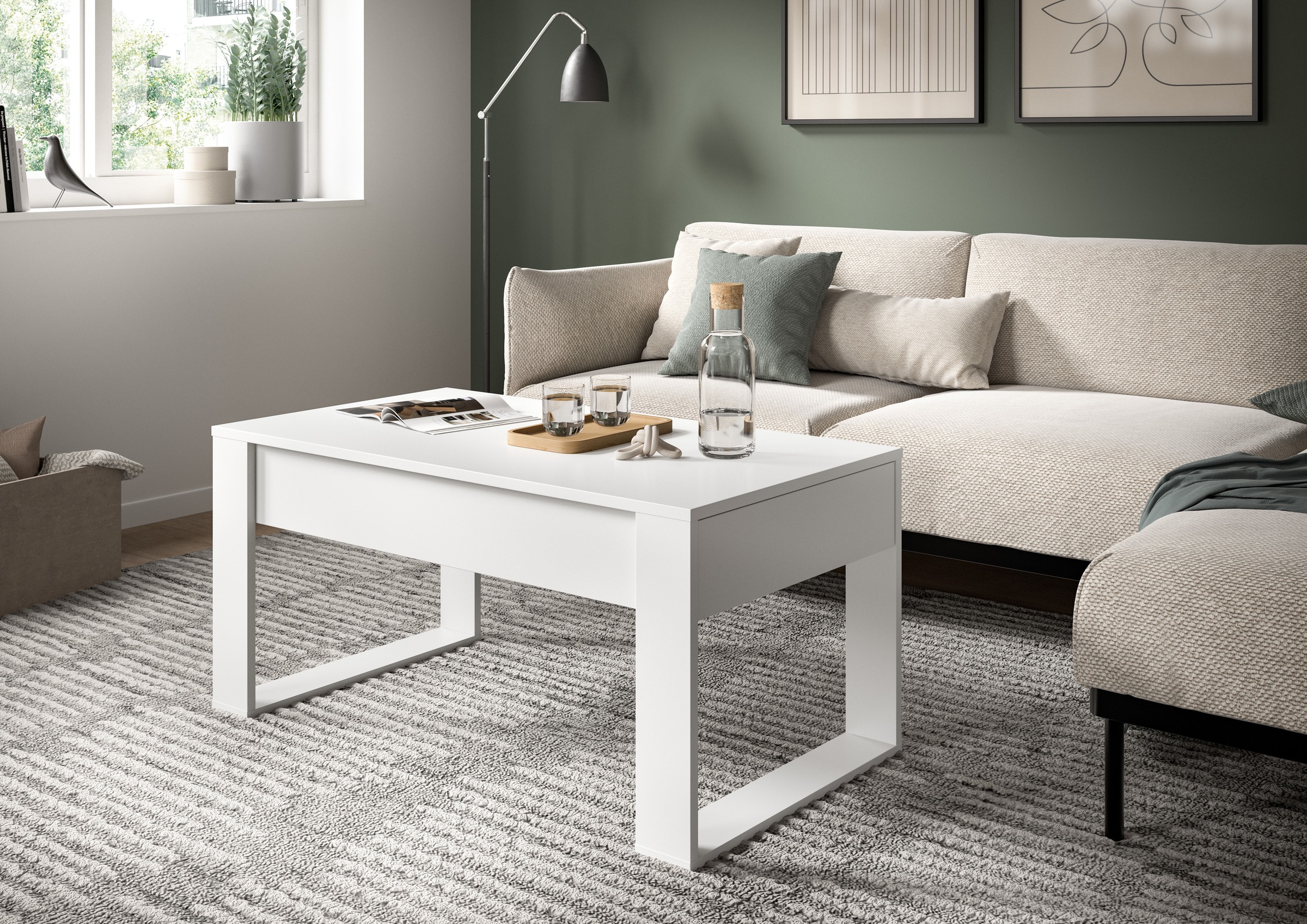 INOSIGN Couchtisch "LÖMA, Breite 110 cm, inkl. 2 Schubkästen, mit Kufengest günstig online kaufen