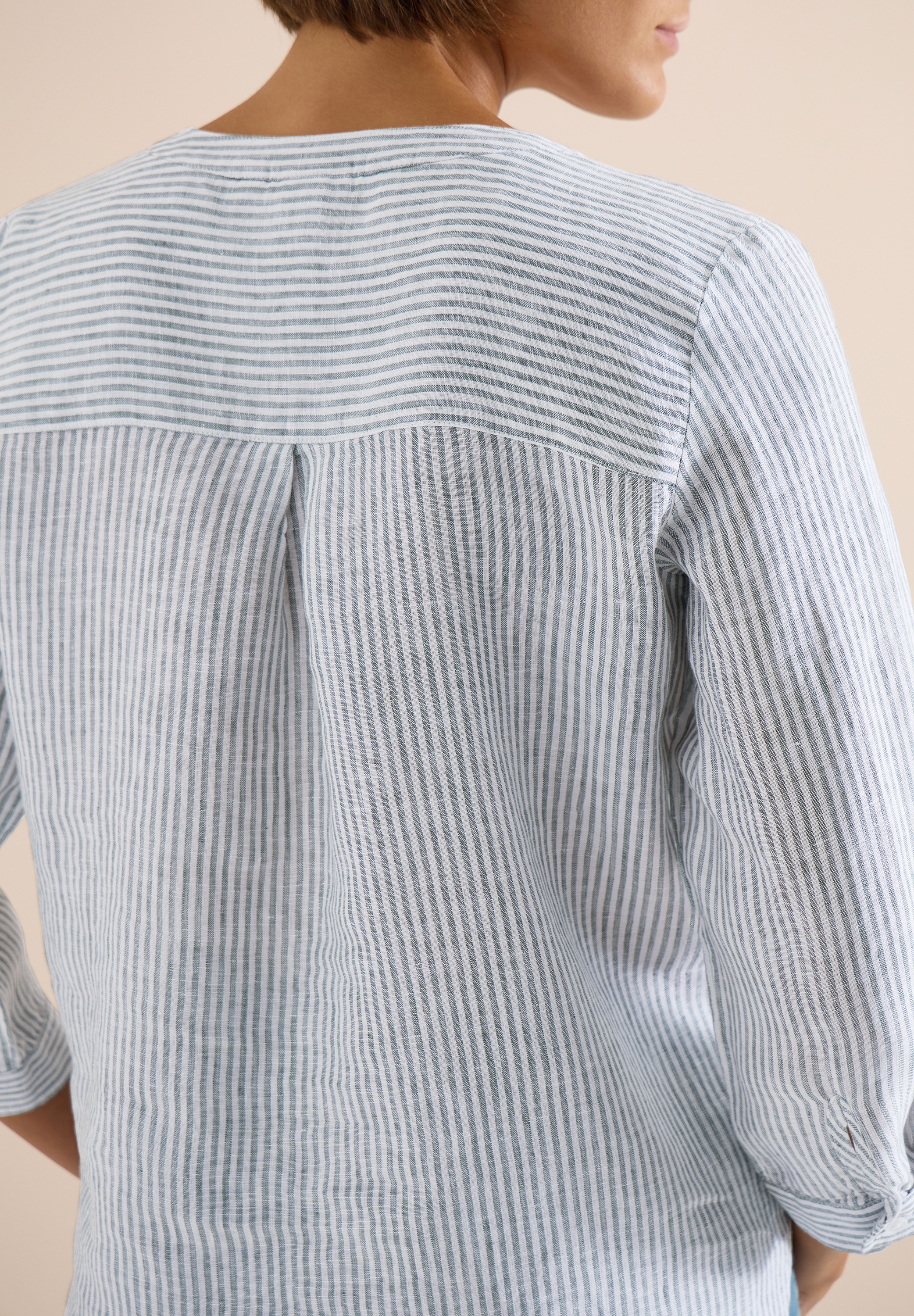 Cecil Schlupfbluse aus sommerlicher Leinenqualität, Streifen-Dessin