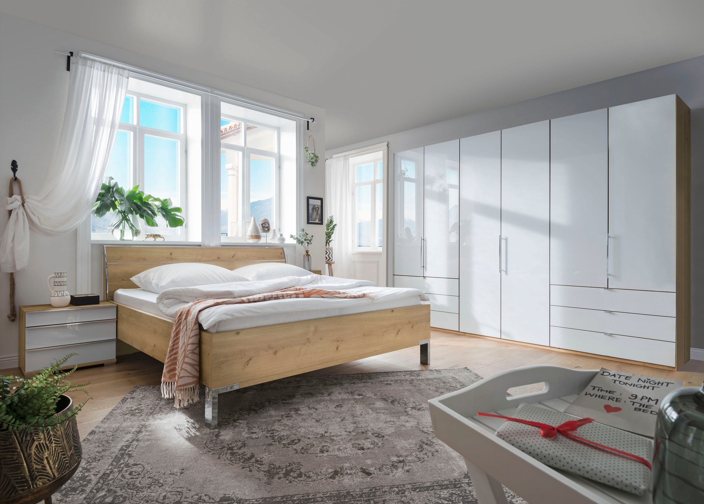 WIEMANN Falttürenschrank »Loft, in stilvoller Optik, Made in Germany«, widerstandsfähige Glasfronten, geräuscharme Türen, mit Panoramaöffnung
