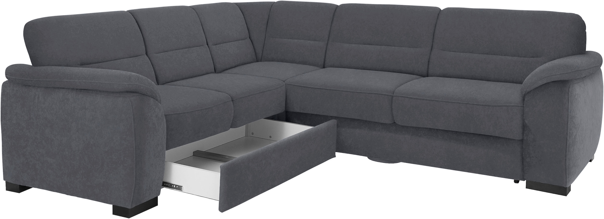 sit&more Ecksofa »Montego L-Form«, wahlweise mit Bettfunktion und Schubkasten