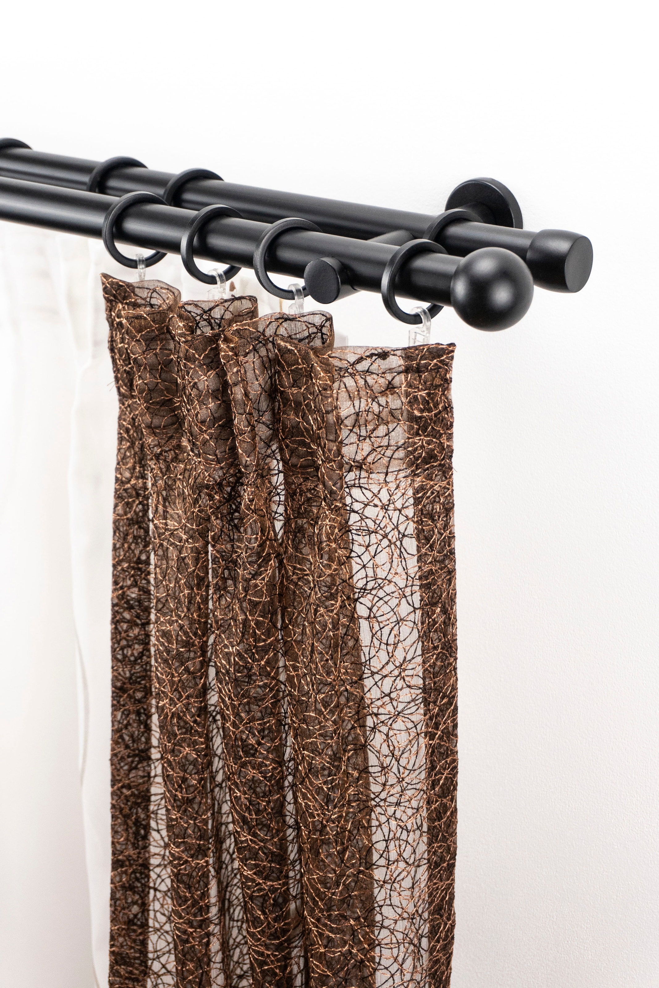 GARESA Gardinenstange "Gabi" 2 läufig-läufig Fixmaß;Endstücke;Gardinenstang günstig online kaufen