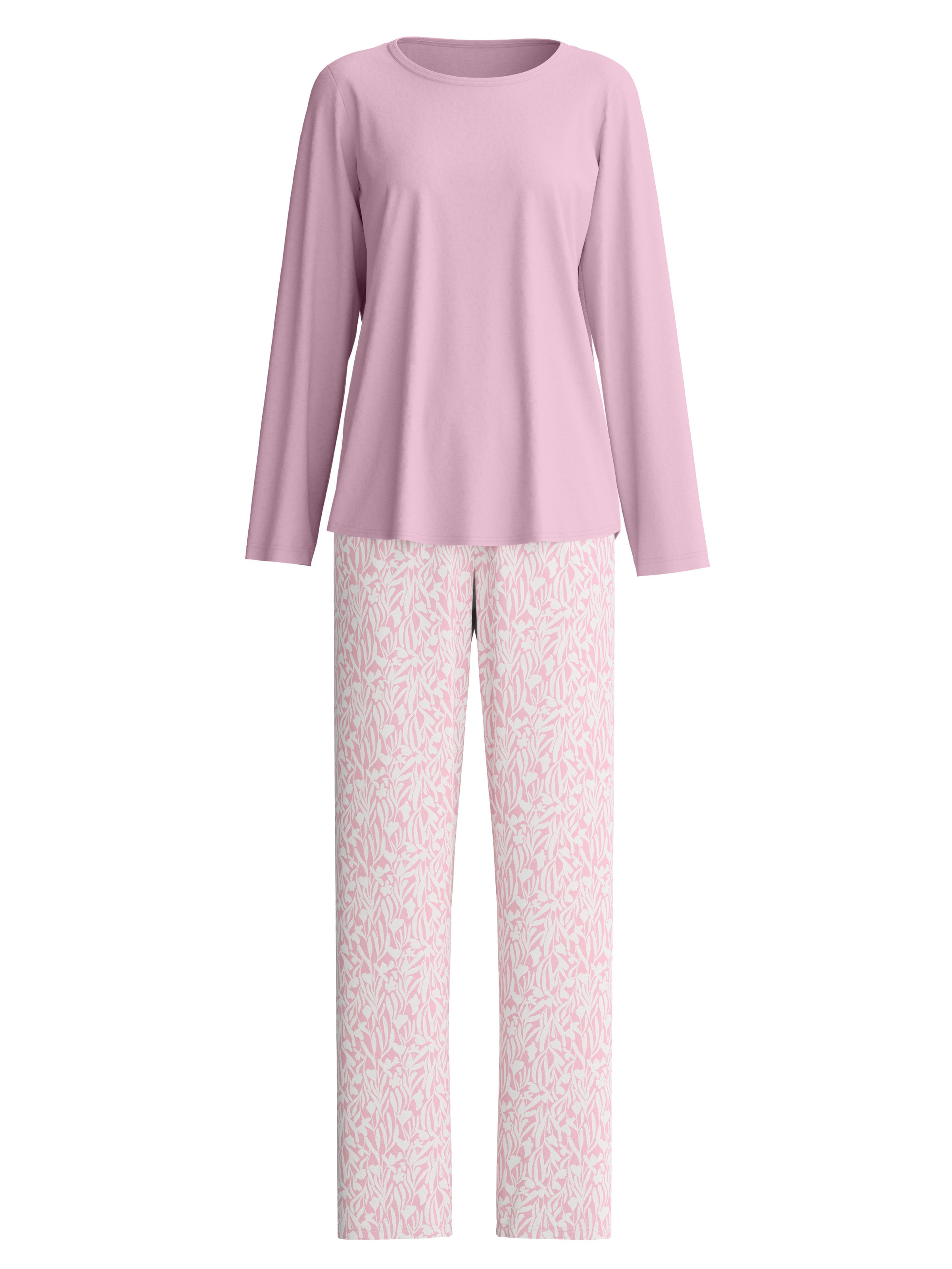 CALIDA Schlafanzug »Blooming Nights« 2 Streifen-Design, Single Jersey Qualität, Rundhals, Langarm, weich
