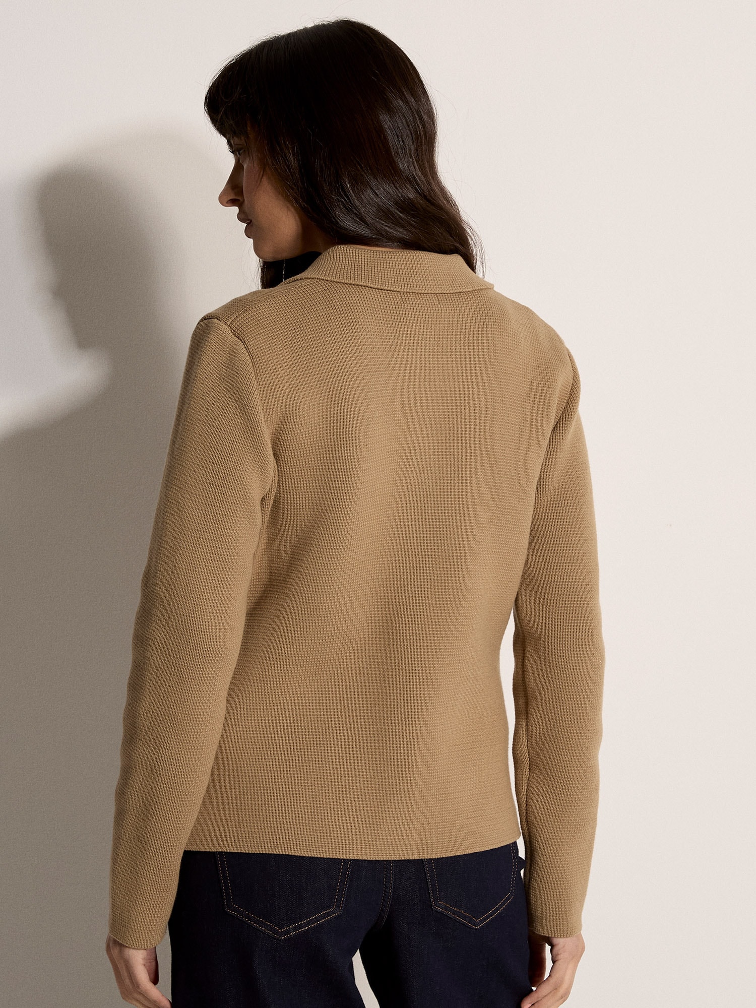 Apricot Strickfleecejacke »Baumwollstrickjacke« mit dekorativen Knöpfen