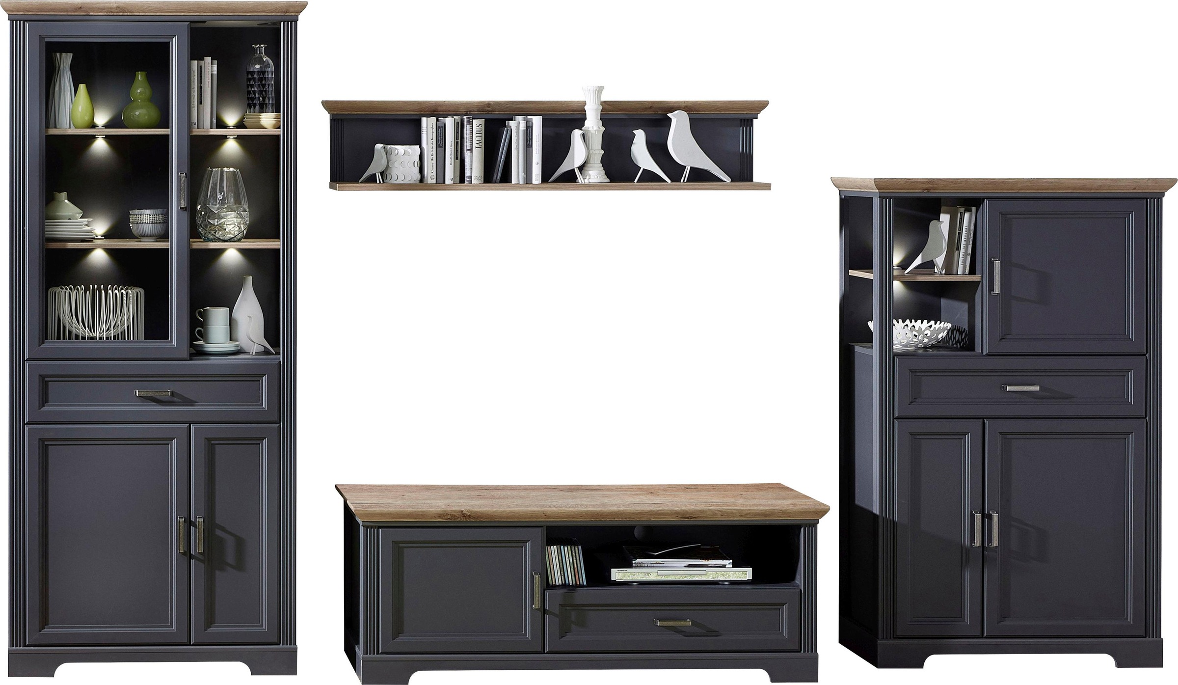 Innostyle Wohnwand "Jasmin" Set, 4 Stk. tlg. inkl. LED-Beleuchtung, mit Sof günstig online kaufen