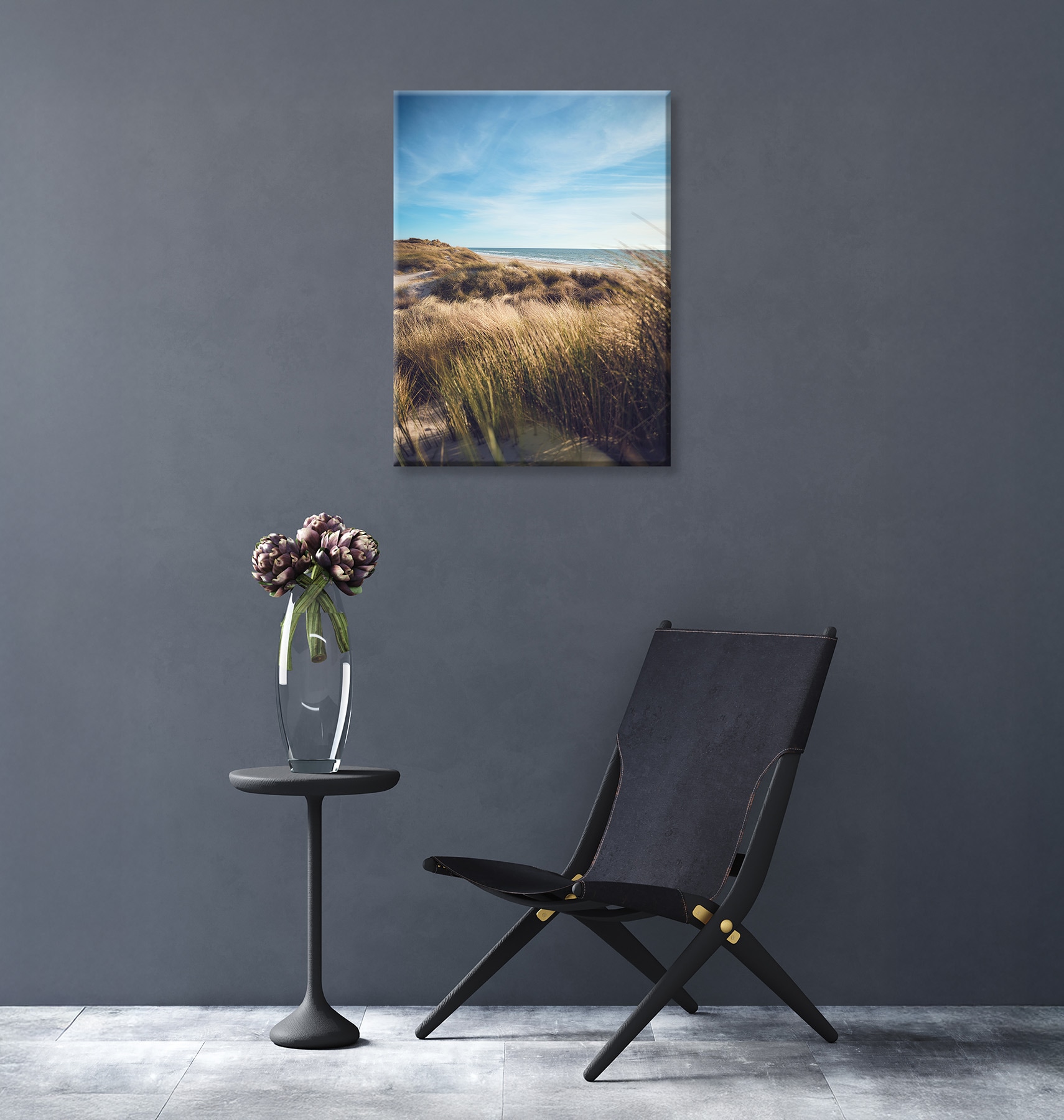 Bönninghoff Leinwandbild »Wandbild DÜNEN UND MEER 46x61 cm – Leinwandbild Keilrahmen Deko modern« Düne | Strand 1 Stk. tlg. auf Keilrahmen gespannt