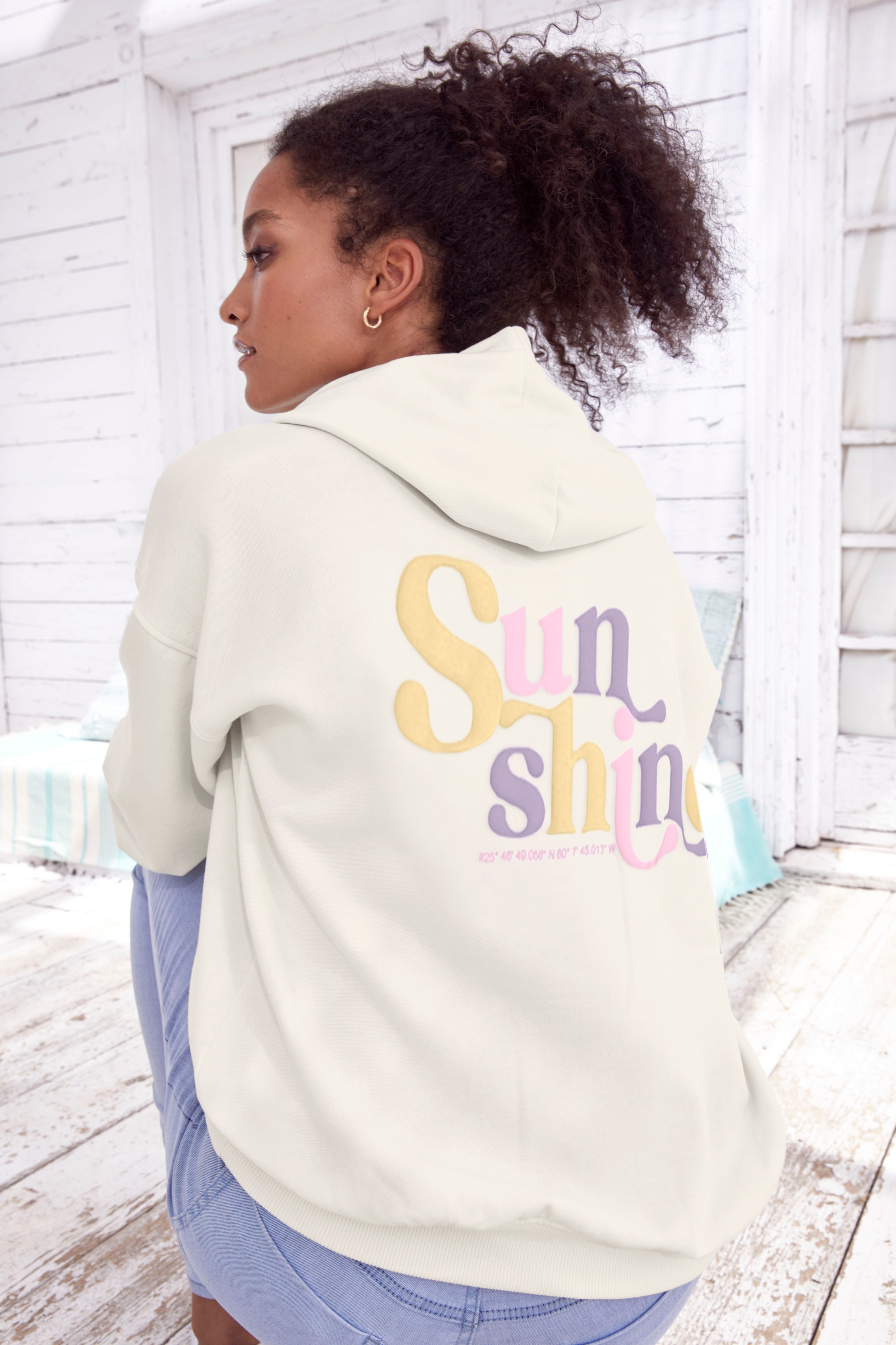 Thumbnail - Buffalo Hoodie, Kapuzensweatshirt mit Rückenprint und Rippbündchen, Loungewear