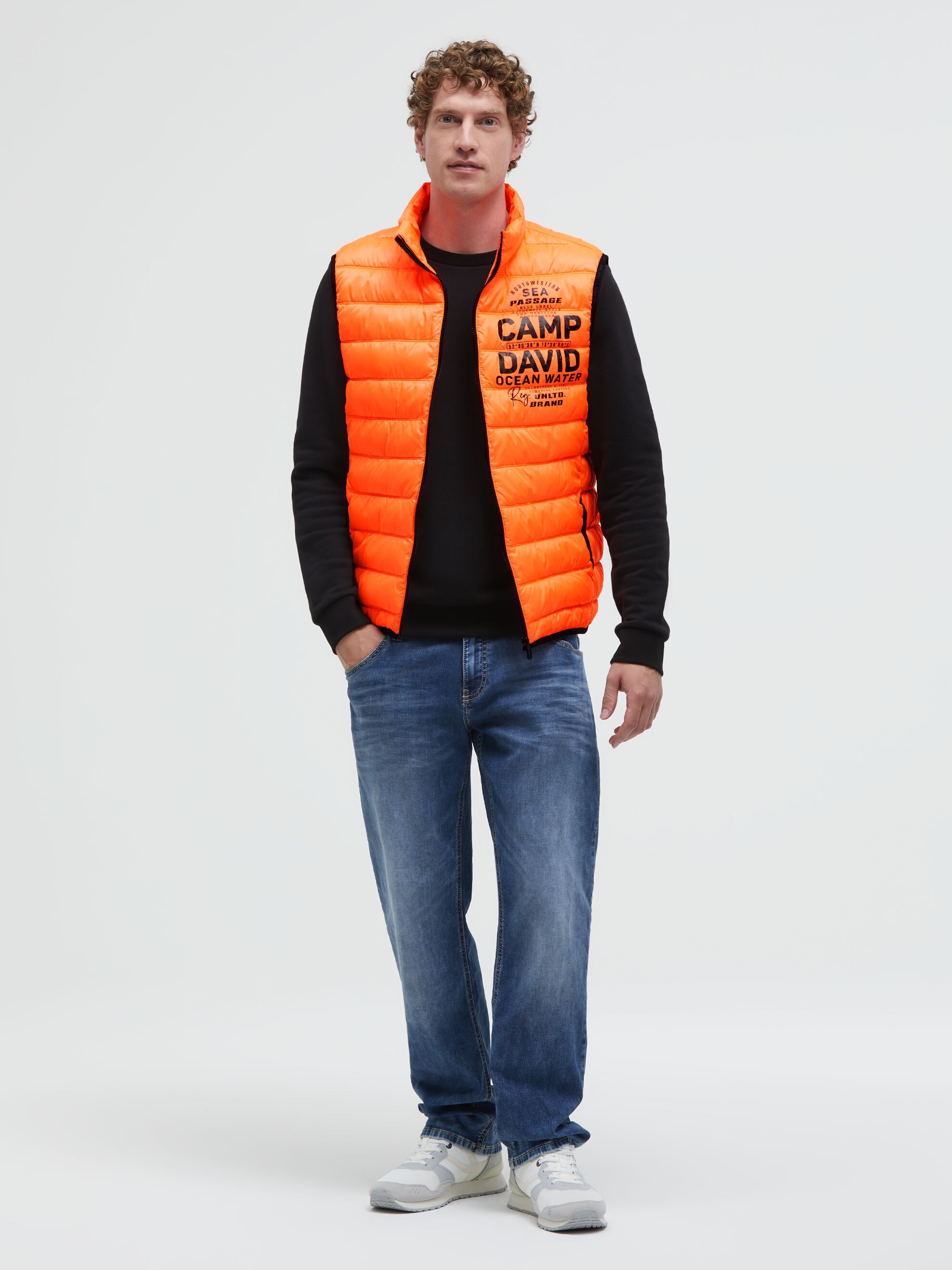 CAMP DAVID Steppweste mit Logoprint