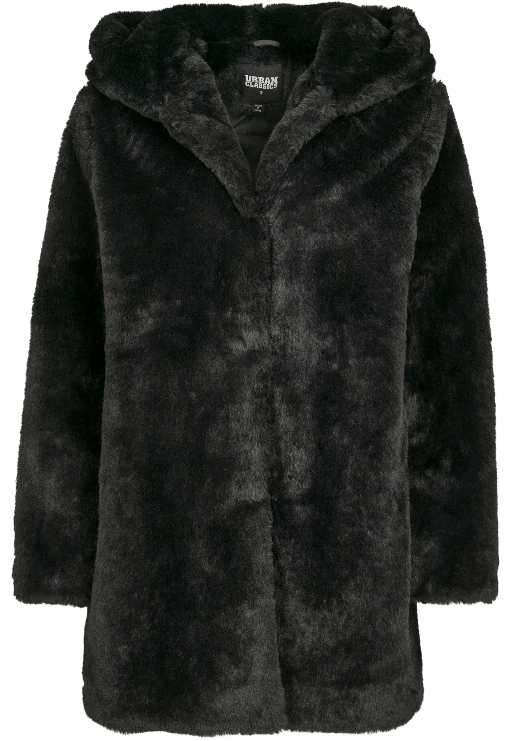 Black hooded teddy coat online