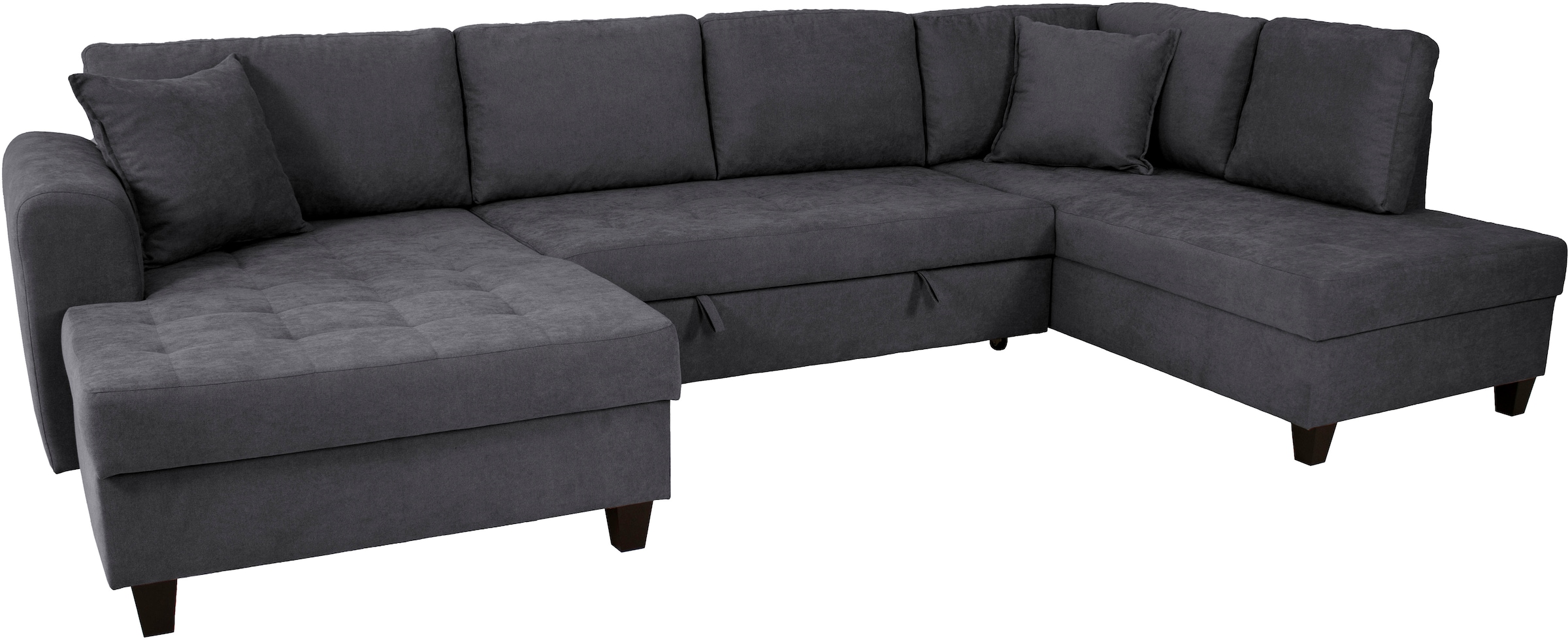 Trends by HG Wohnlandschaft »Moritz, U-Form« inkl. Bettfunktion und Bettkasten, inkl. 2 Zierkissen