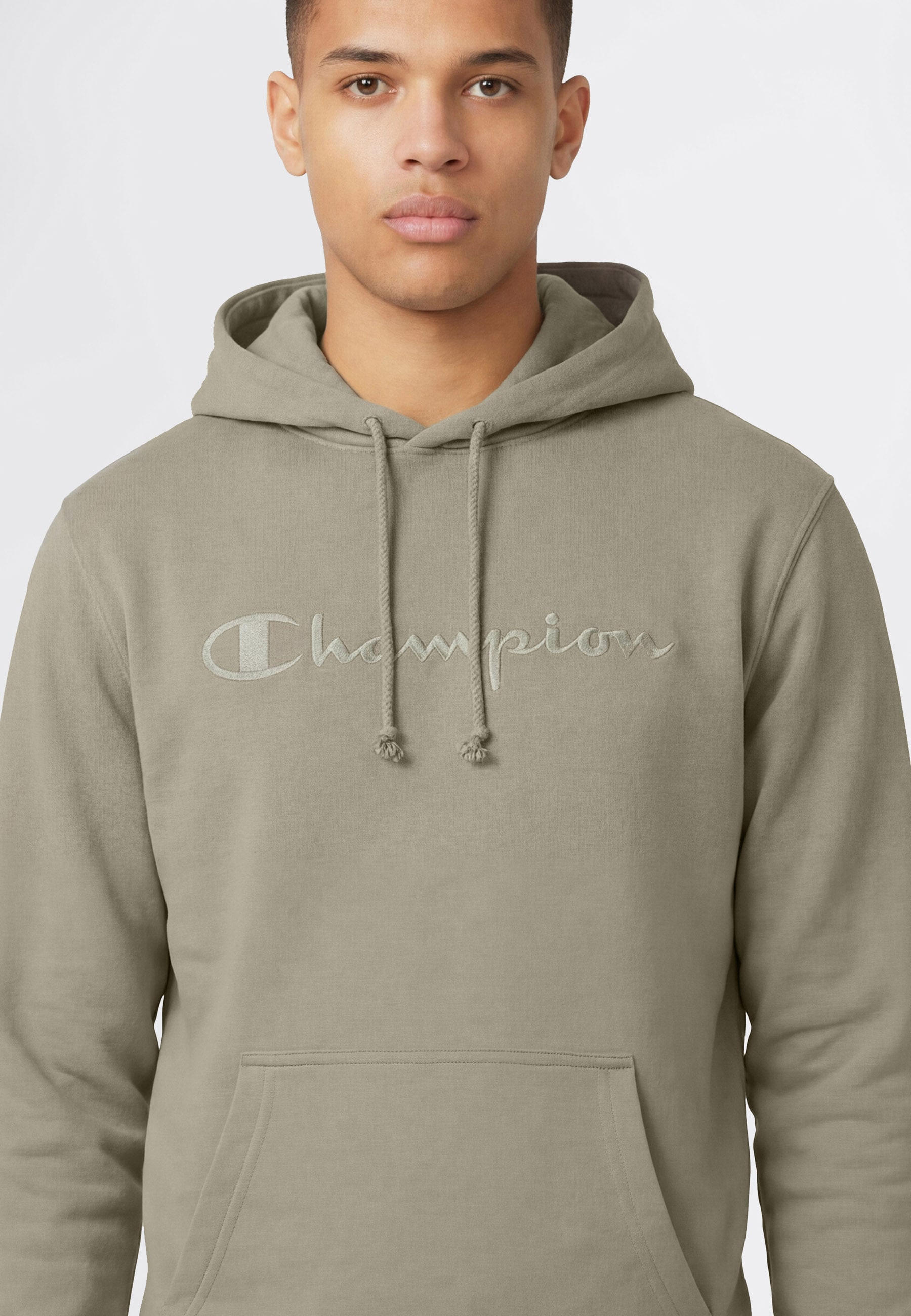 Champion Kapuzensweatshirt "ICONS TONAL Terry Hoodie with Big Logo", mit Kapuze, Langarm-Design, aus Baumwolle und Polyester