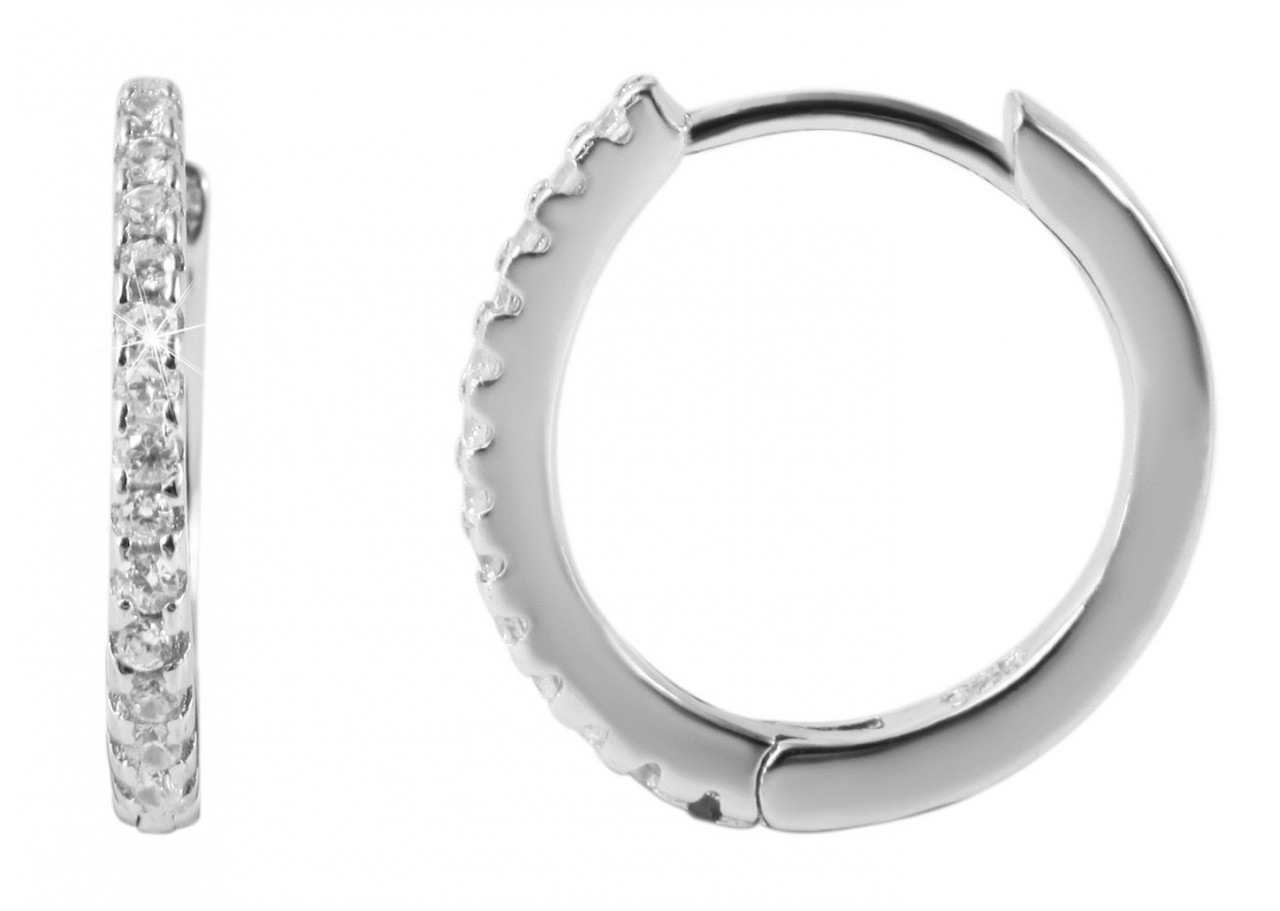 Paar Creolen ADELIA´S "Damen Creolen aus 925 Sterling Silber und Zirkonia Ø 10 mm", silber, Ohrringe, Damen, Damen, Silber 925 (Sterlingsilber) 7