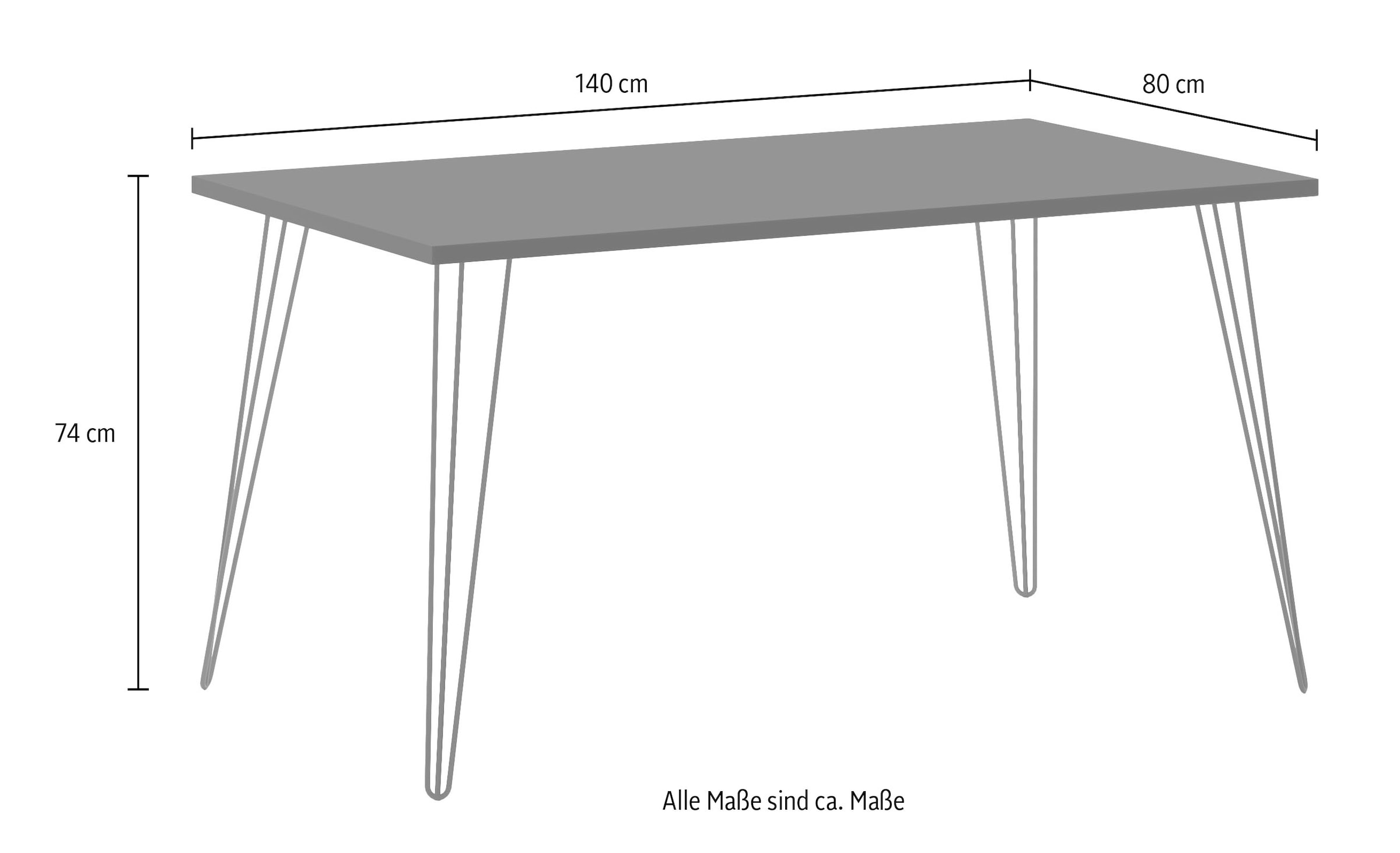 Schildmeyer Schreibtisch »Hank, MADE IN GERMANY, Breite 140 cm«, Metallfüße