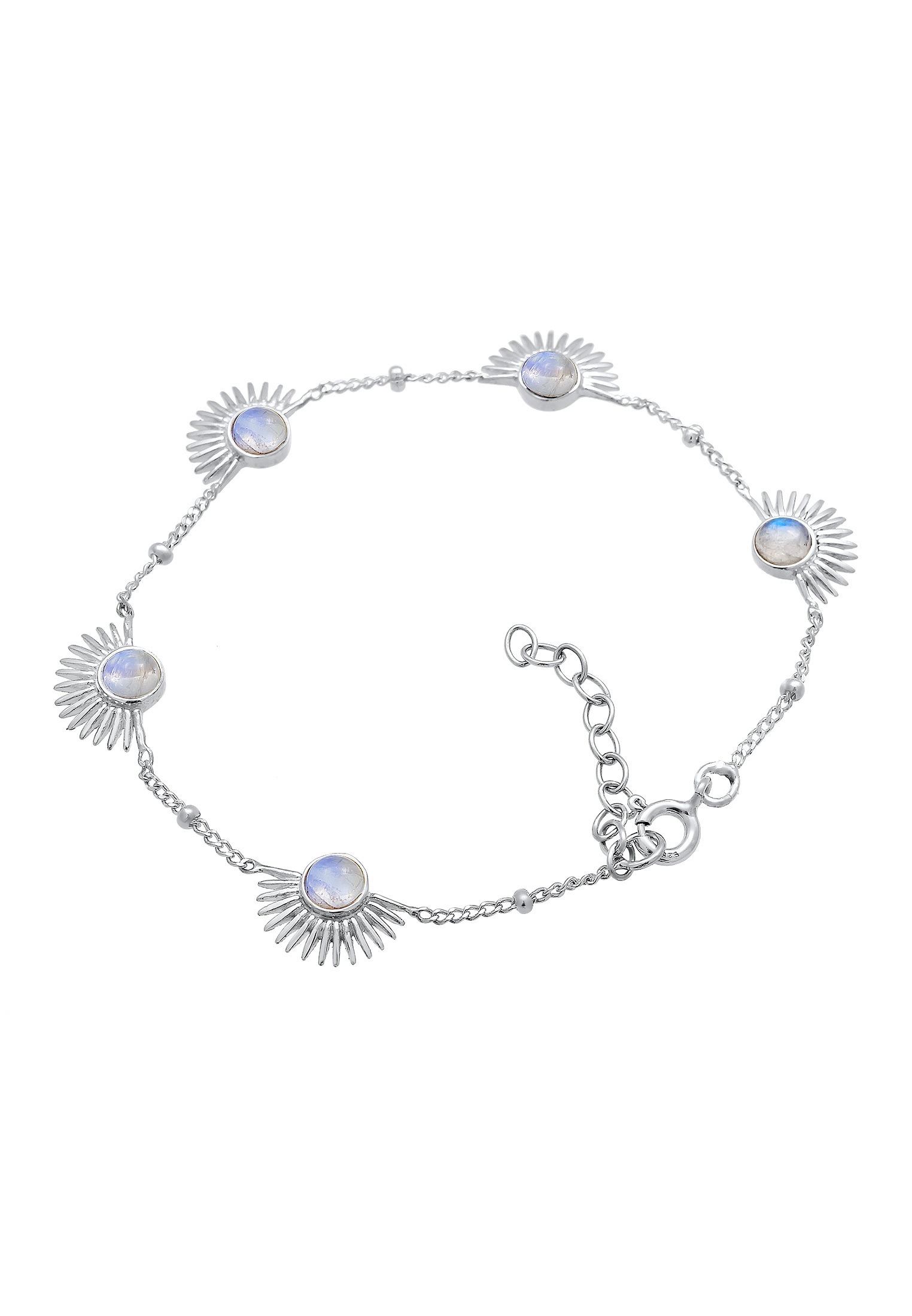 Elli Armband »Kugelkette Astro Mondstein Schmuckstein 925 Silber«
