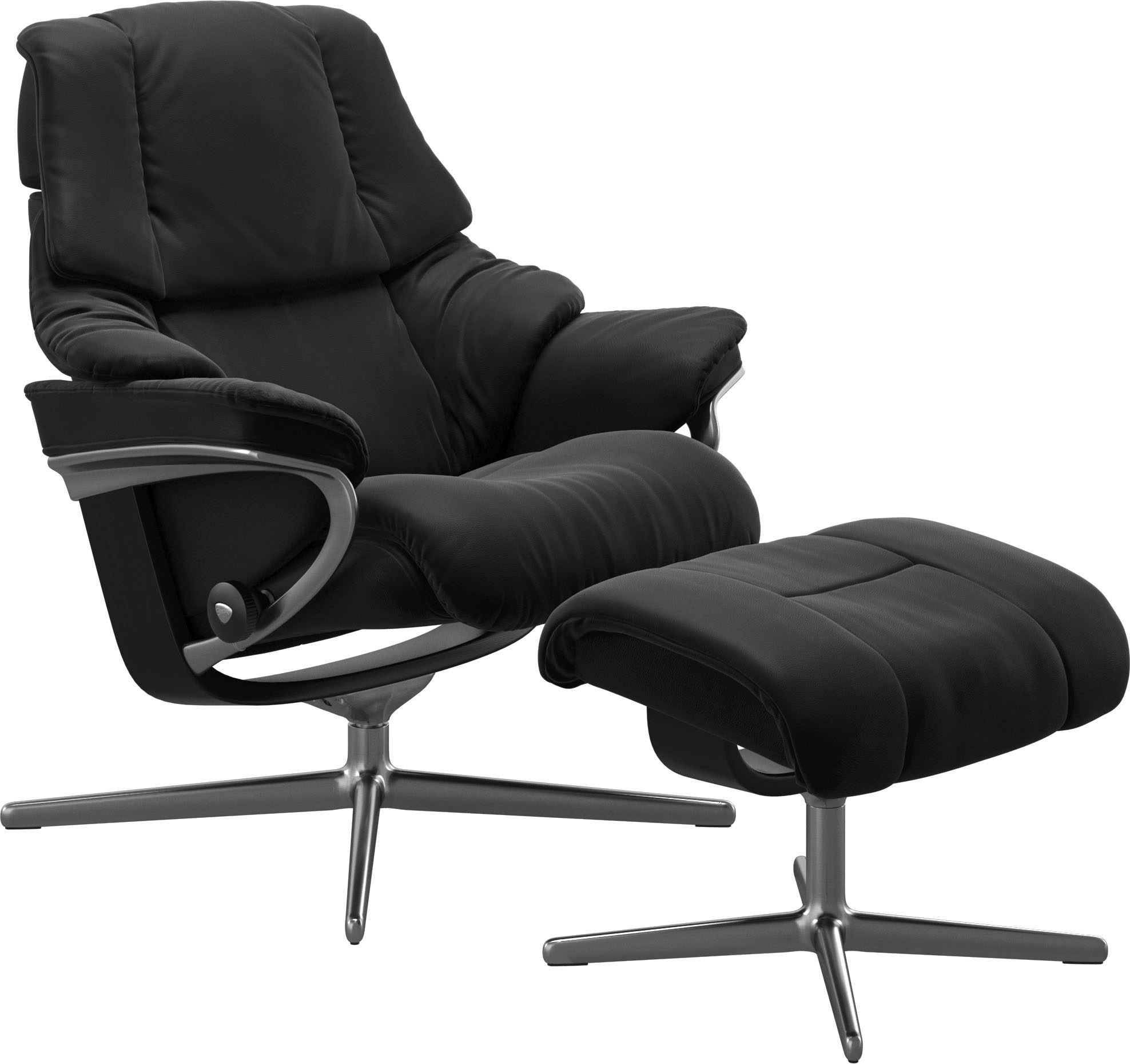 Stressless Fußhocker "Reno", mit Cross Base, Größe S, M & L, Holzakzent Schwarz