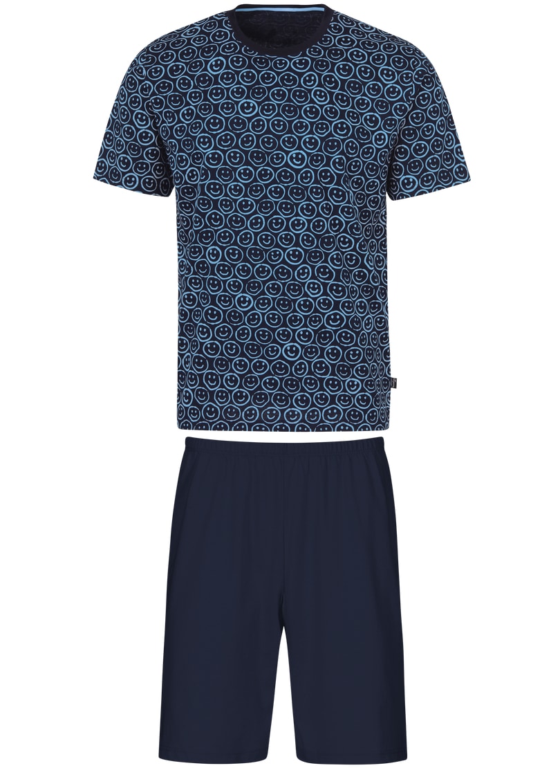 Trigema Schlafanzug "TRIGEMA Shorty-Pyjama mit Smiley-Muster" 1 tlg.