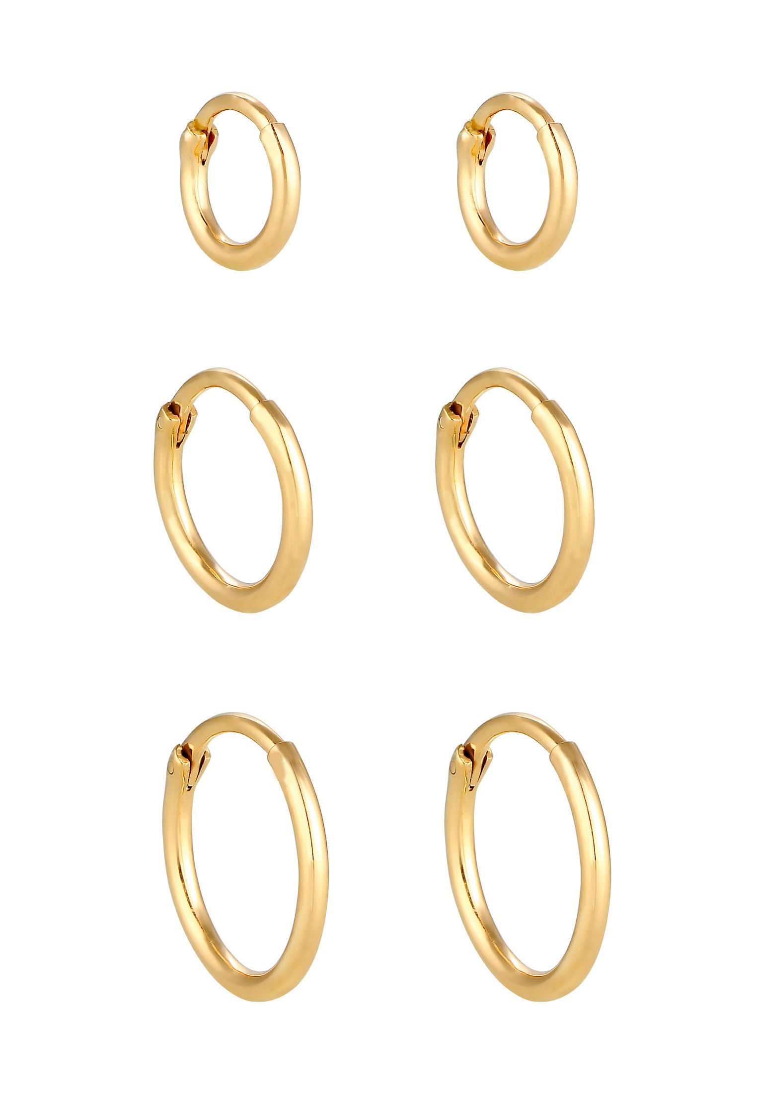 Ohrring-Set ELLI "Ohrring Set Trio 925 Sterling Silber", gold, Ohrringe, Damen, onesize, ohne Stein, Silber 925 (Sterlingsilber) 3