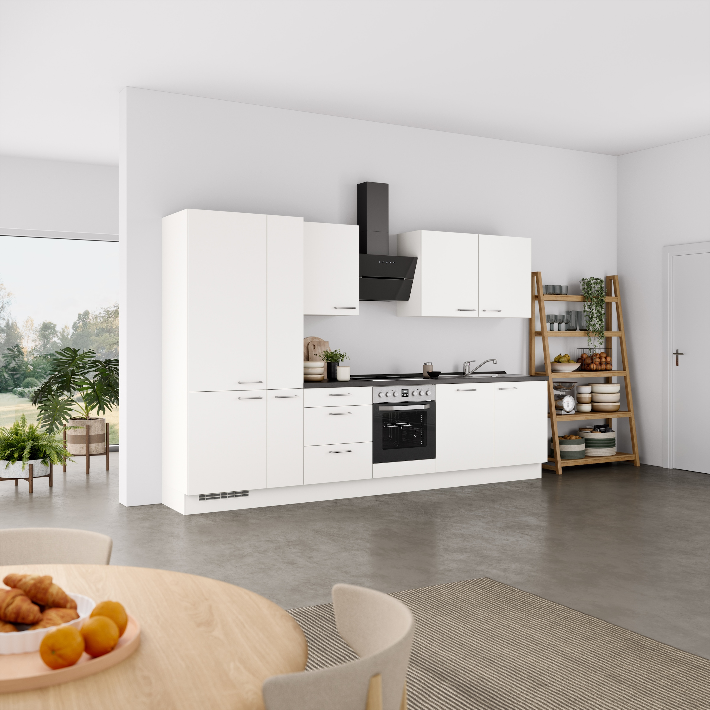nobilia® Küchenzeile »"Laser II"«, vormontiert, Ausrichtung wählbar, Breite 330 cm, wahlw. mit E-Geräten
