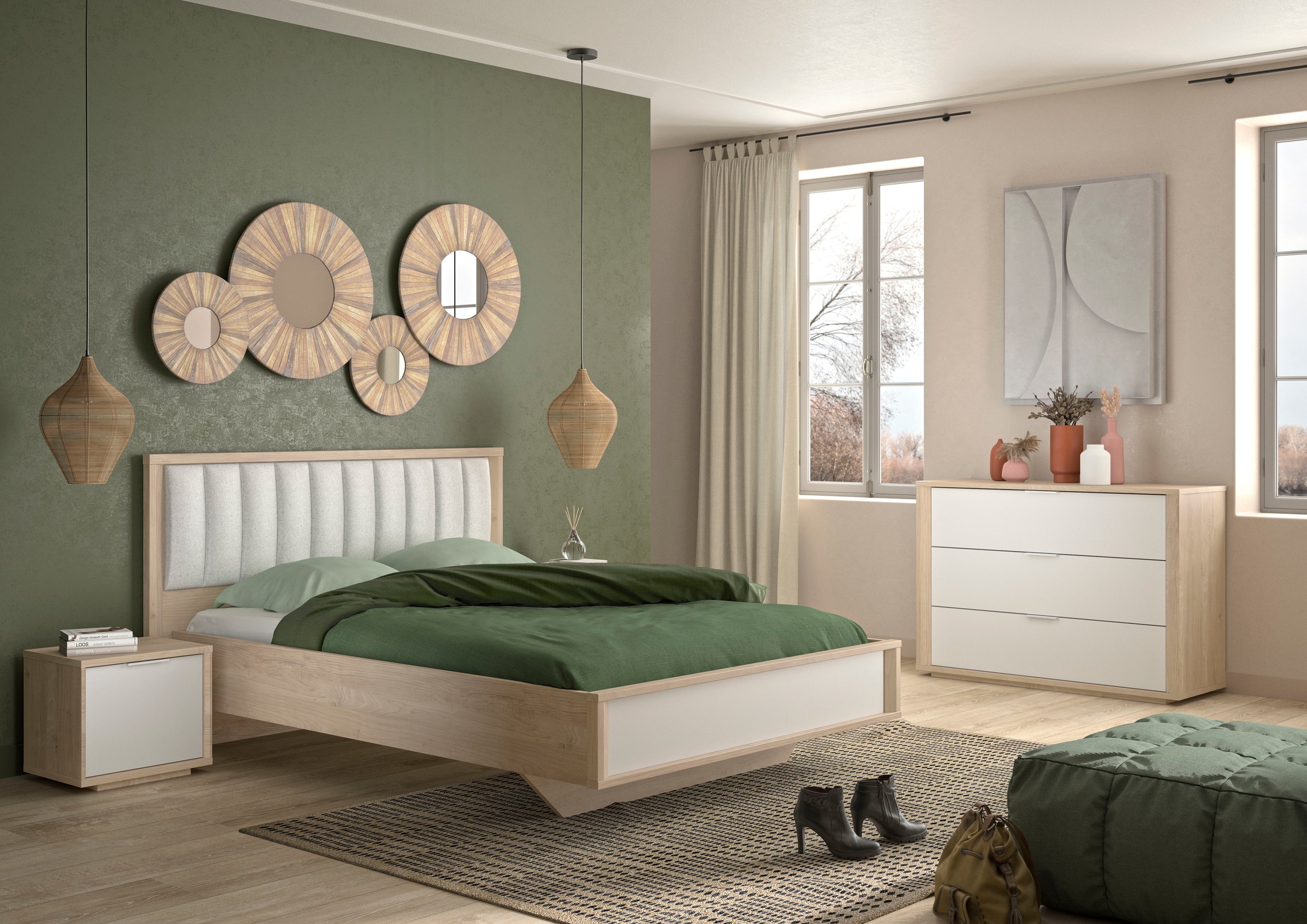 Gami Nachtschrank »MANAE«, Nachttisch mit viel Stauraum
