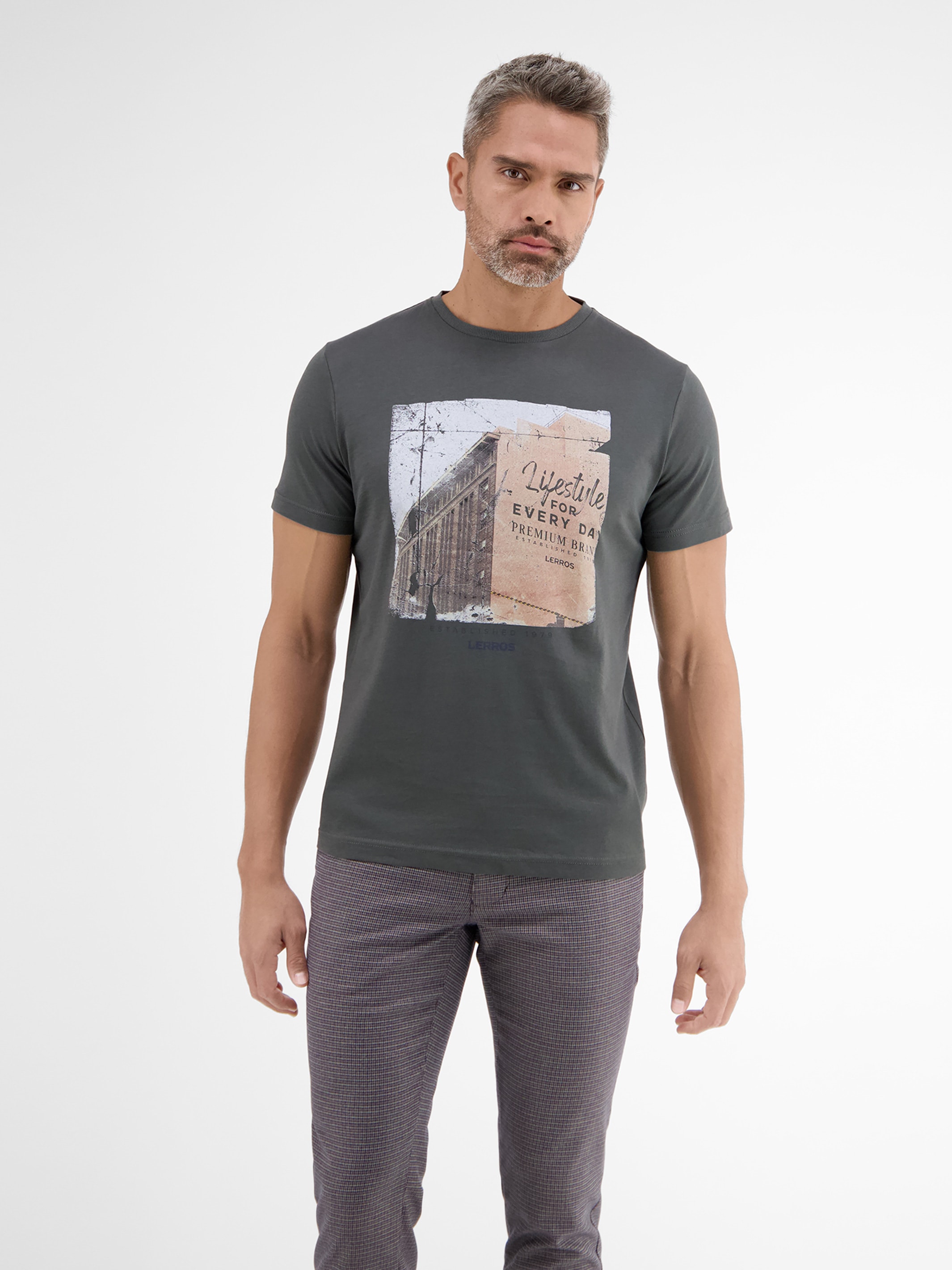 »LERROS ▷ LERROS T-Shirt | T-Shirt Fotoprint« BAUR kaufen mit