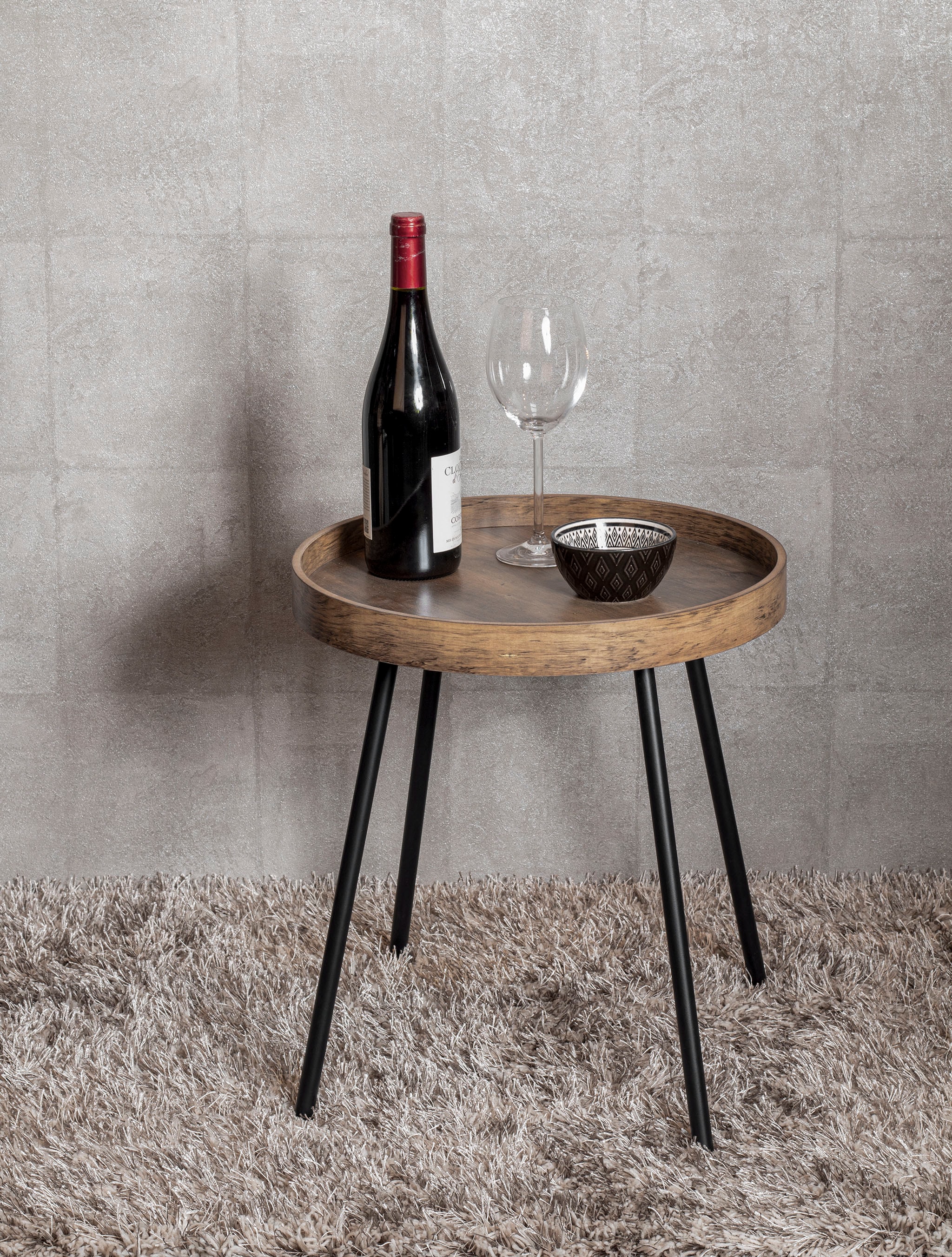 HAKU Beistelltisch »Sofatisch, Wohnzimmertisch« 1 Stk. tlg. rund - aus MDF Braun - Ø/H 40/45 cm