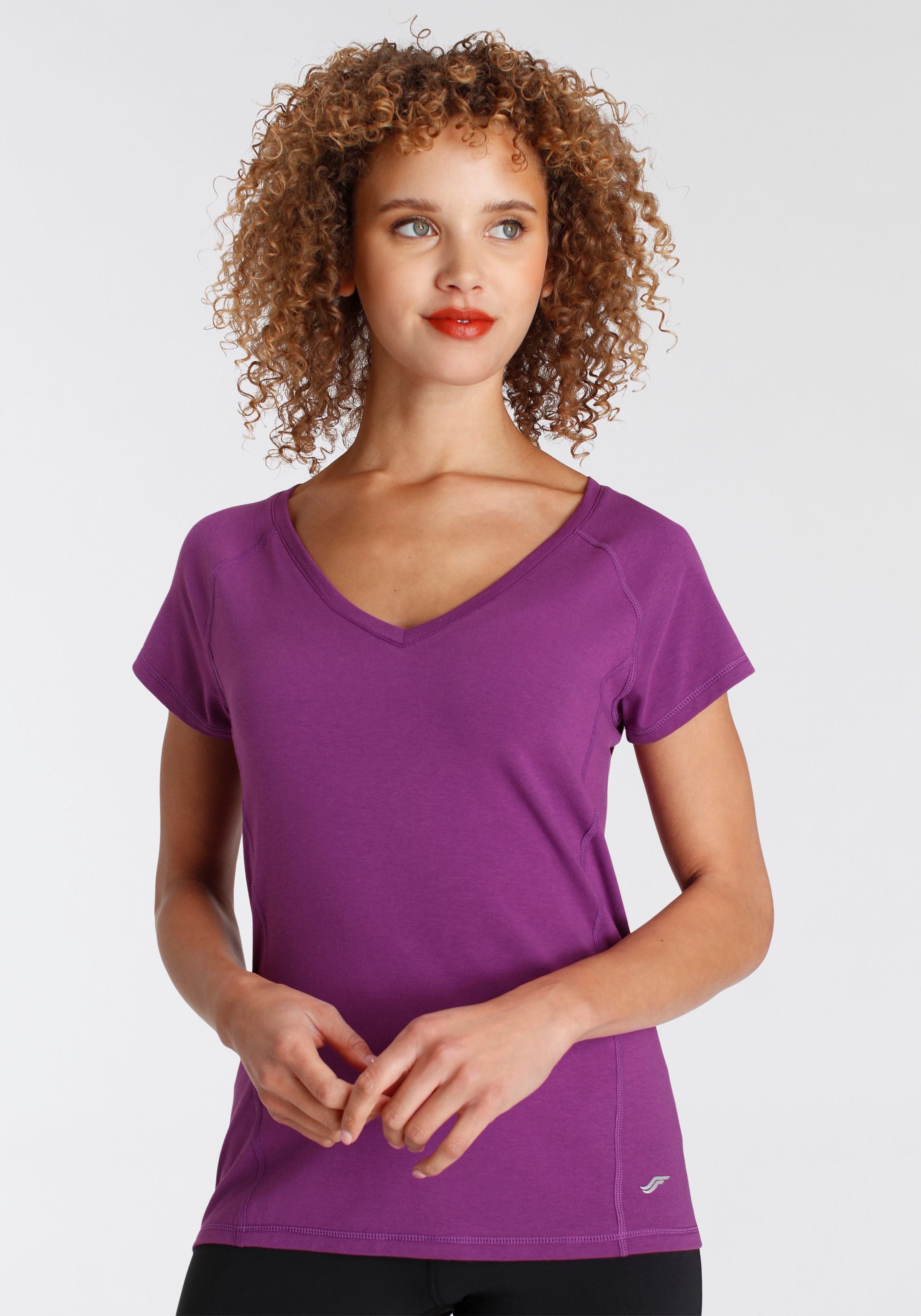 Thumbnail - FAYN SPORTS Funktionsshirt "Double Pack Essential" 2er-Pack, Kurzarm, lockere Passform, unifarben, V-Ausschnitt