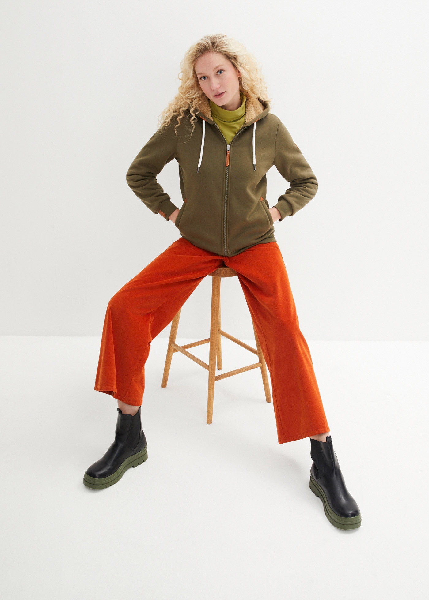 bonprix Langarmshirt »Langarmshirt mit reiner Baumwolle« mit Rollkragen