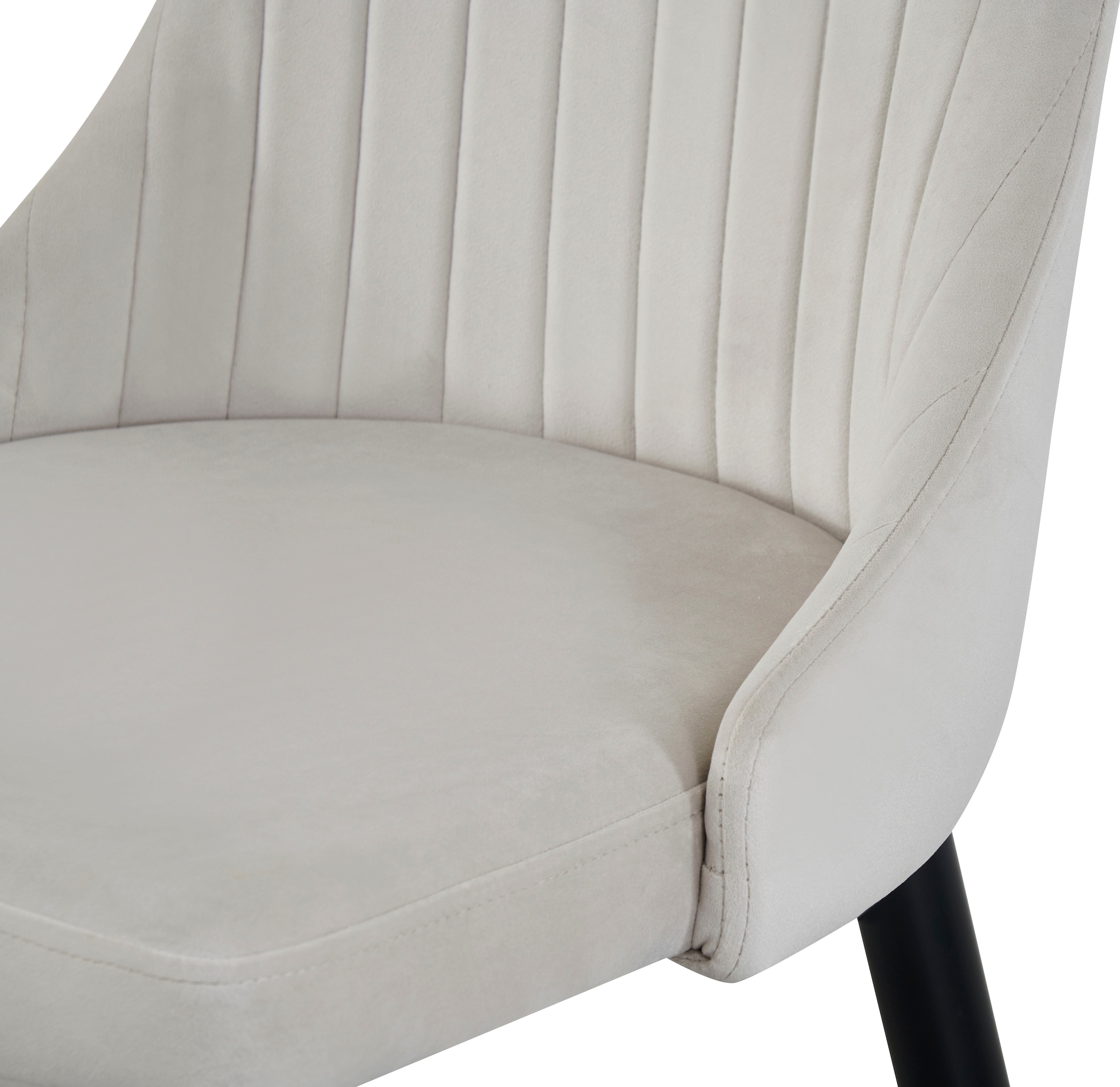 Home affaire Esszimmerstuhl »GARNBY, 2er Set, mit Metallgestell in matt schwarz« (Set) 2 Stk.in verschiedenen Farben, Belsatbarkeit pro Stuhl 120 kg, Velour Stoff