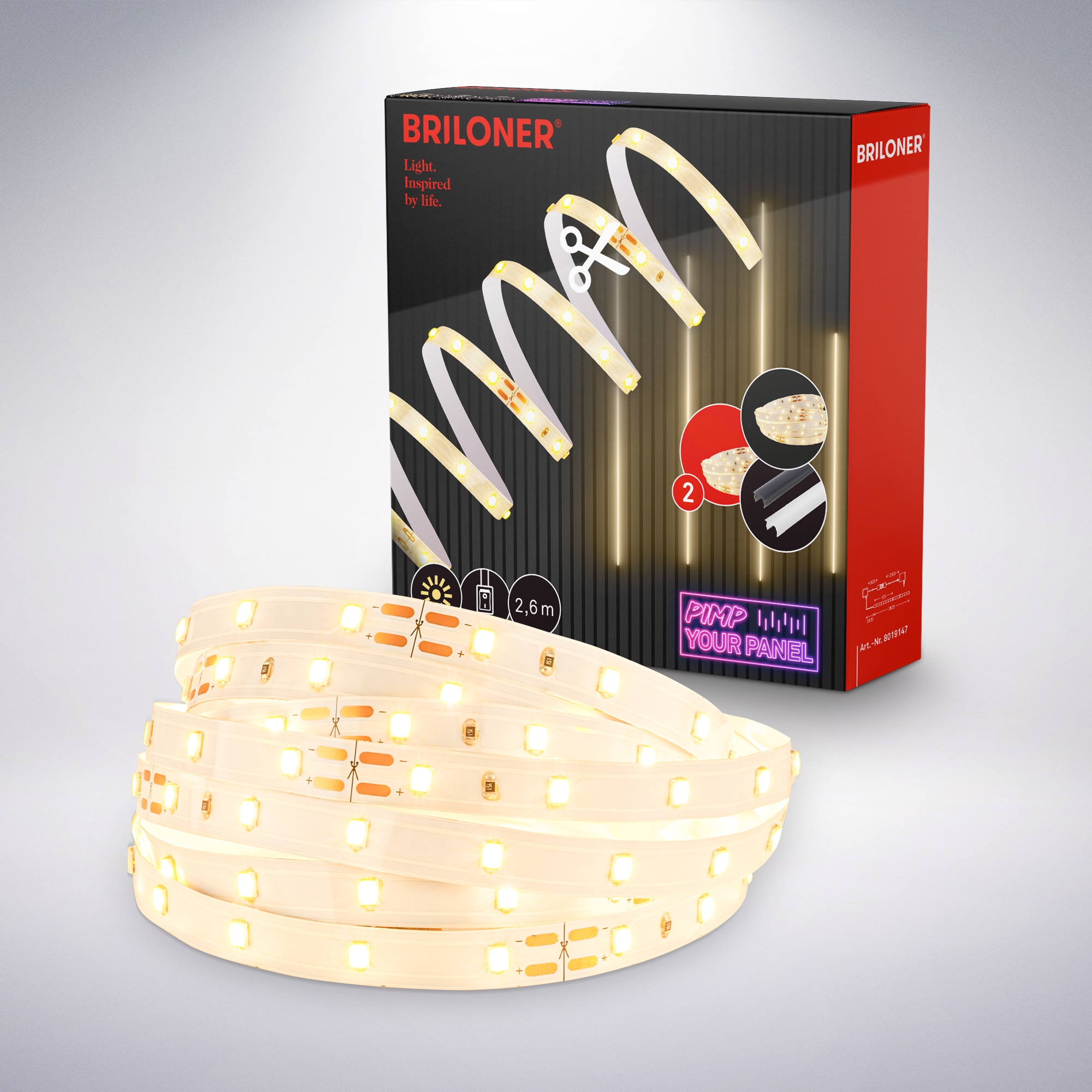 LED-Streifen "Pimp your Panel LED Stripe", bunt, BRILONER LEUCHTEN, Lichterketten