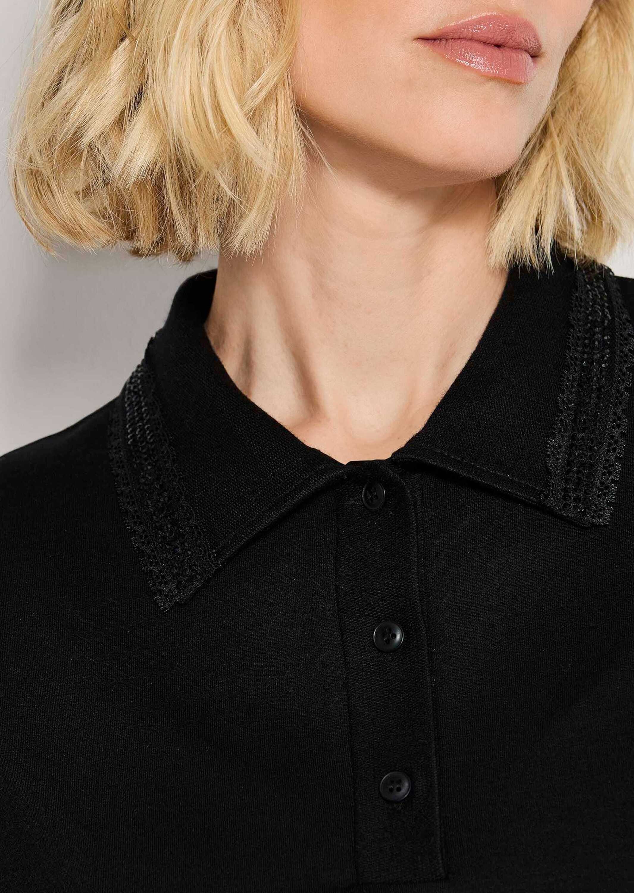 MADELEINE Kurzarmshirt »Shirt Poloshirt mit Spitzenkanten«